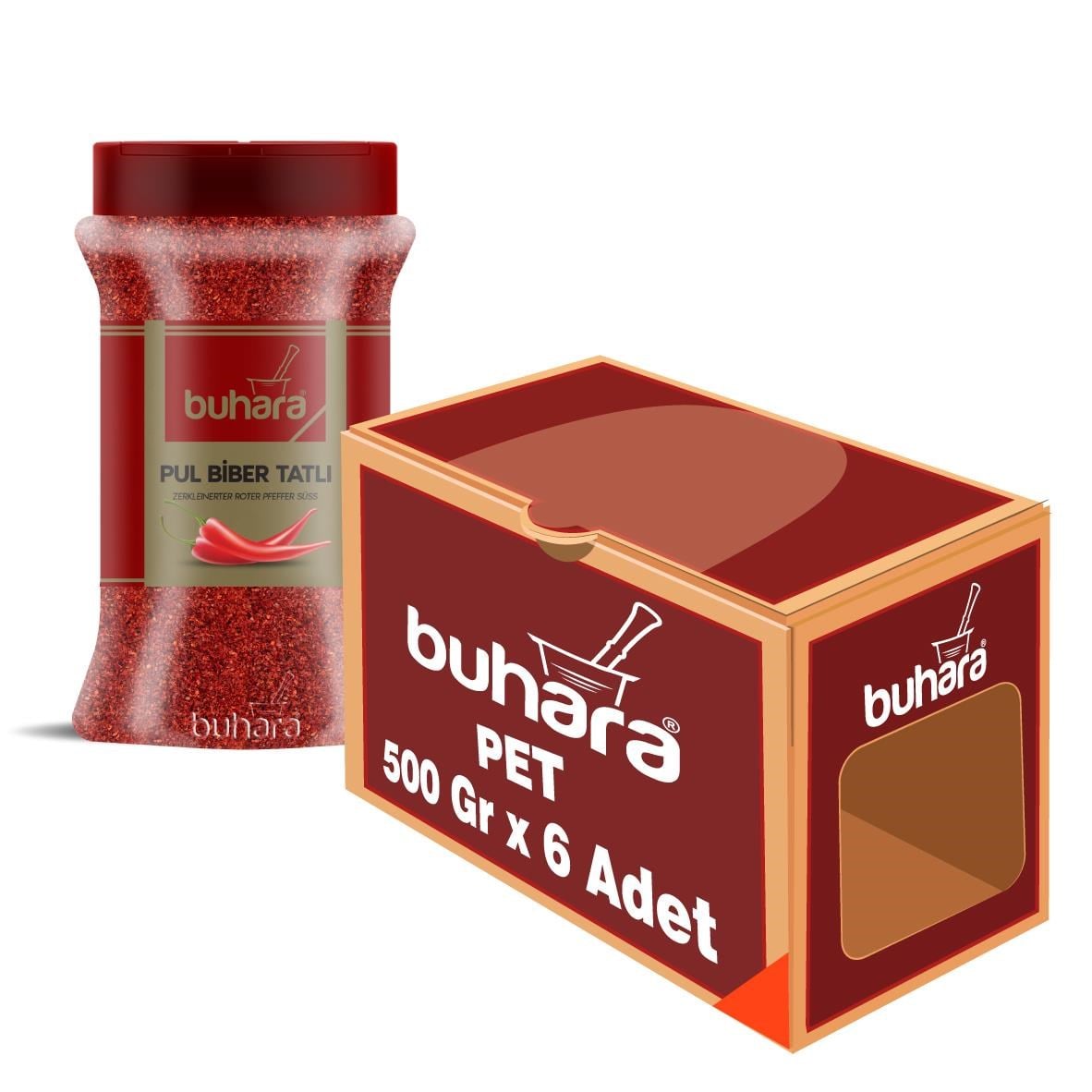 BUHARA TOPTAN TOZ TATLI BİBER 500 GR x 6 Ad. PET - BUHARA