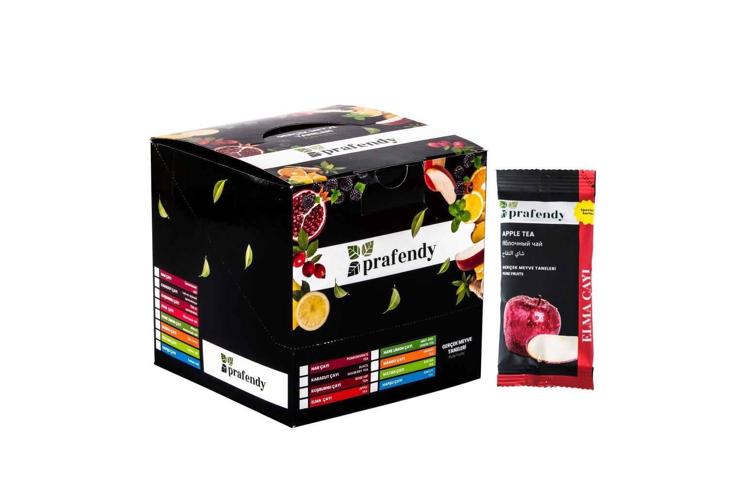 PRAFENDY ELMA ÇAYI GERÇEK MEYVE TANELİ TEK İÇİMLİK 20x15 GR - PRAFENDY