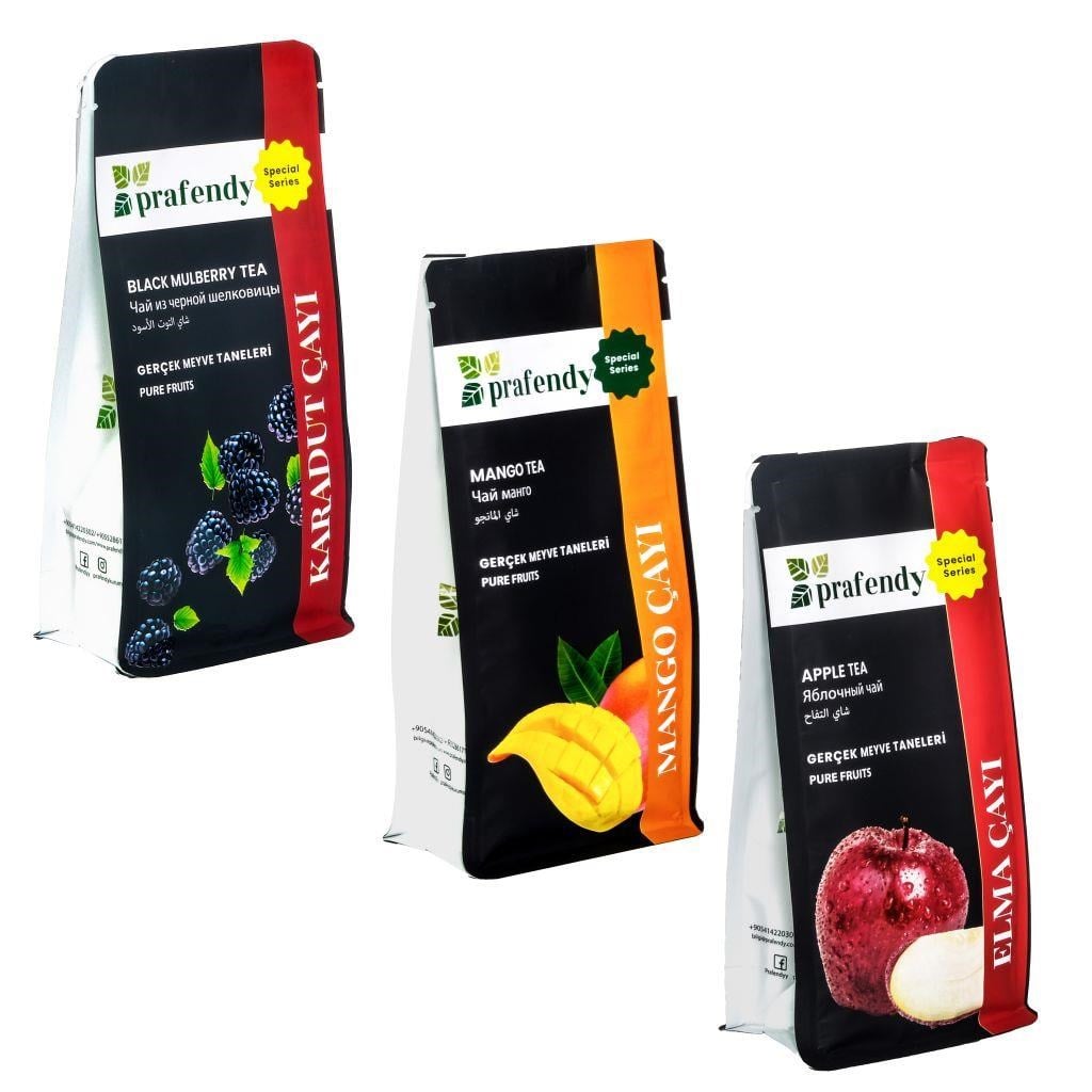 PRAFENDY KARADUT - MANGO - ELMA ÇAYI, GERÇEK MEYVE TANELİ 3 x 250 Gr - PRAFENDY