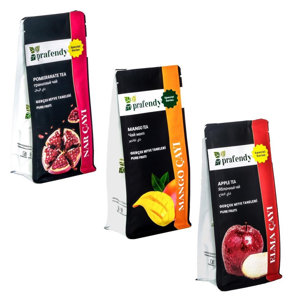 PRAFENDY NAR - MANGO - ELMA ÇAYI, GERÇEK MEYVE TANELİ 3 x 250 Gr - PRAFENDY