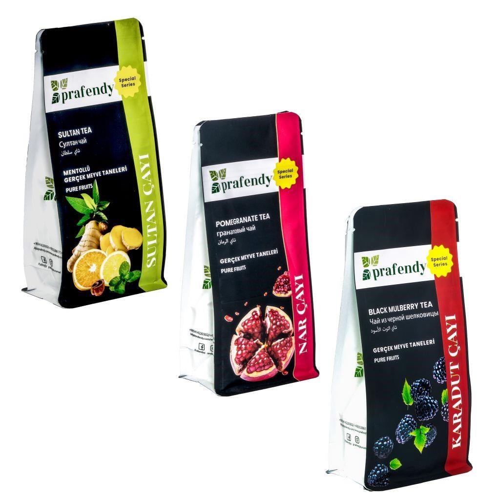 PRAFENDY SULTAN - NAR - KARADUT ÇAYI, GERÇEK MEYVE TANELİ 3 x 250 Gr - PRAFENDY