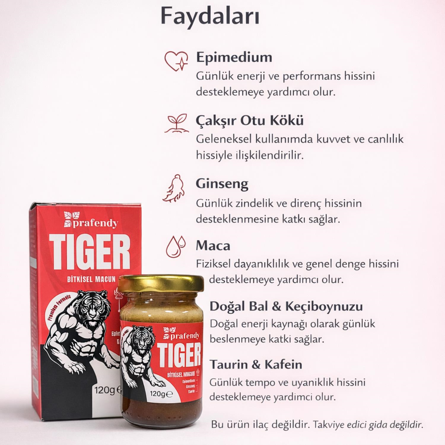 PRAFENDY TIGER BİTKİSEL MACUN 120 g - PRAFENDY
