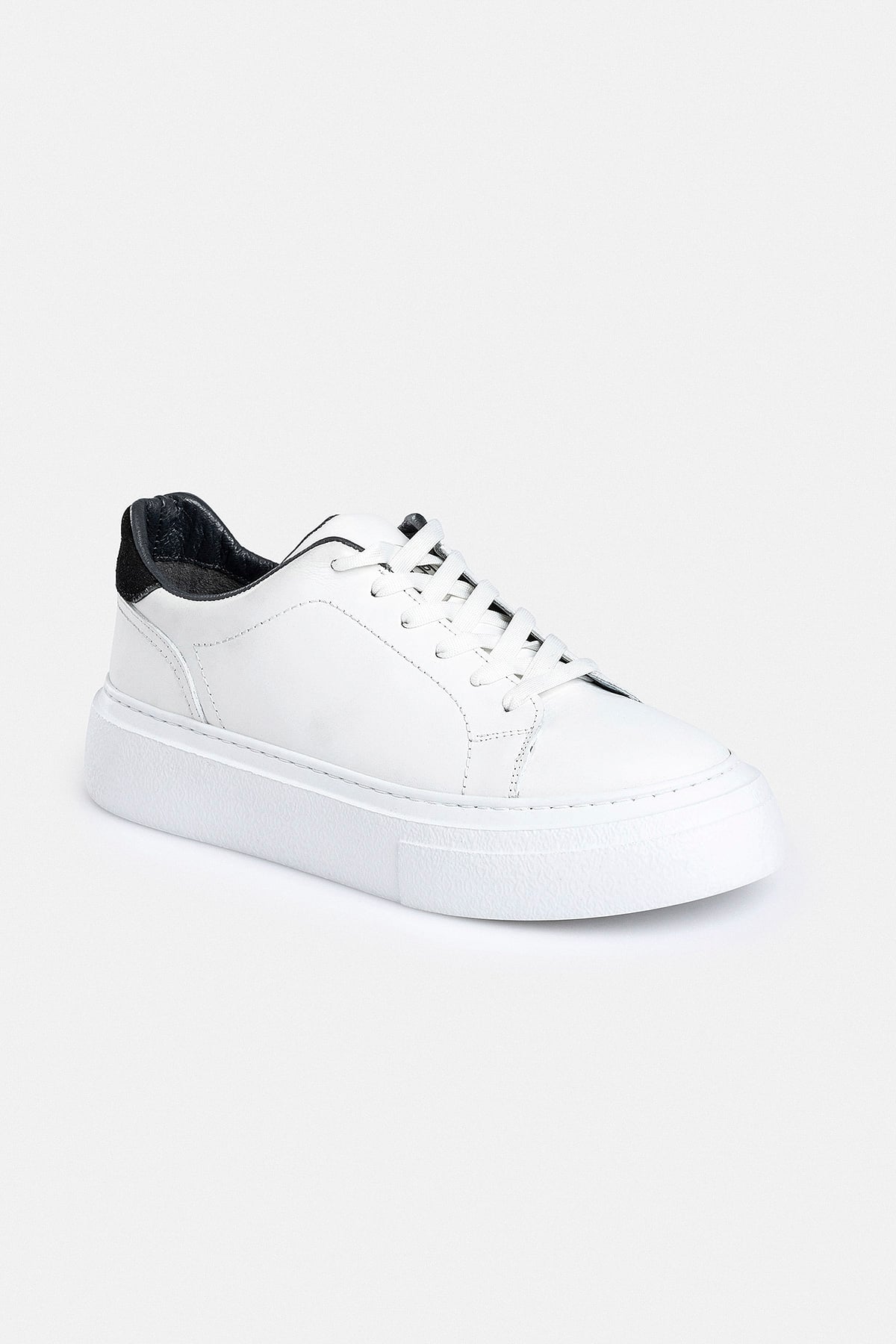 %100 Deri Termo Taban Beyaz Erkek Sneaker Ayakkabı