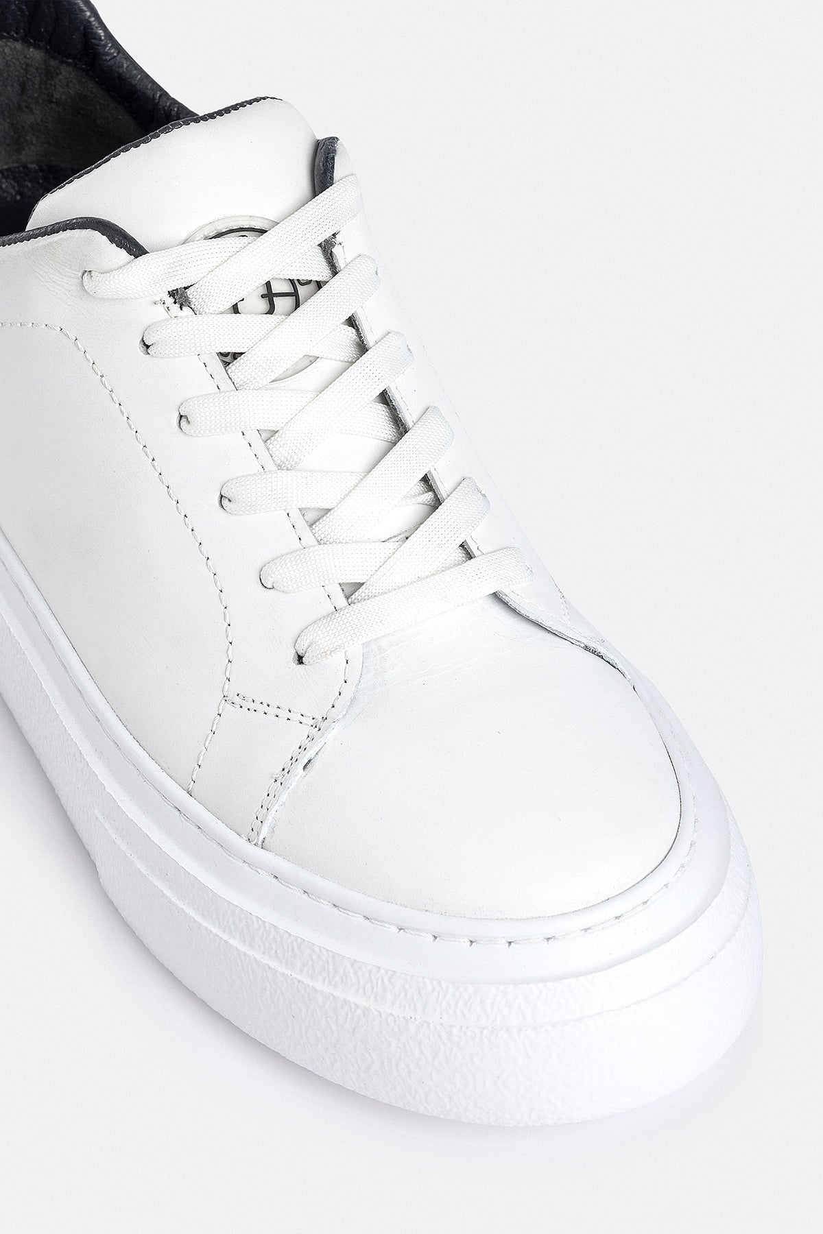 %100 Deri Termo Taban Beyaz Erkek Sneaker Ayakkabı
