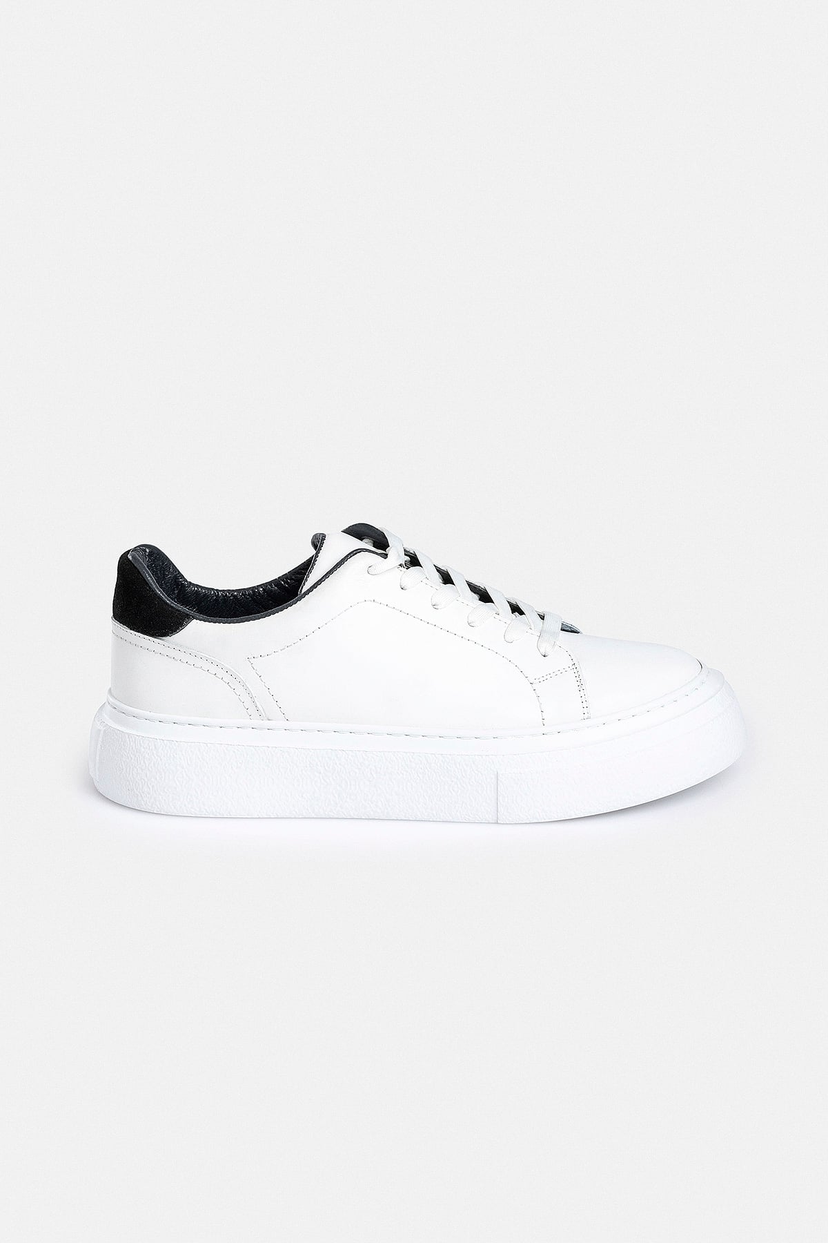 %100 Deri Termo Taban Beyaz Erkek Sneaker Ayakkabı