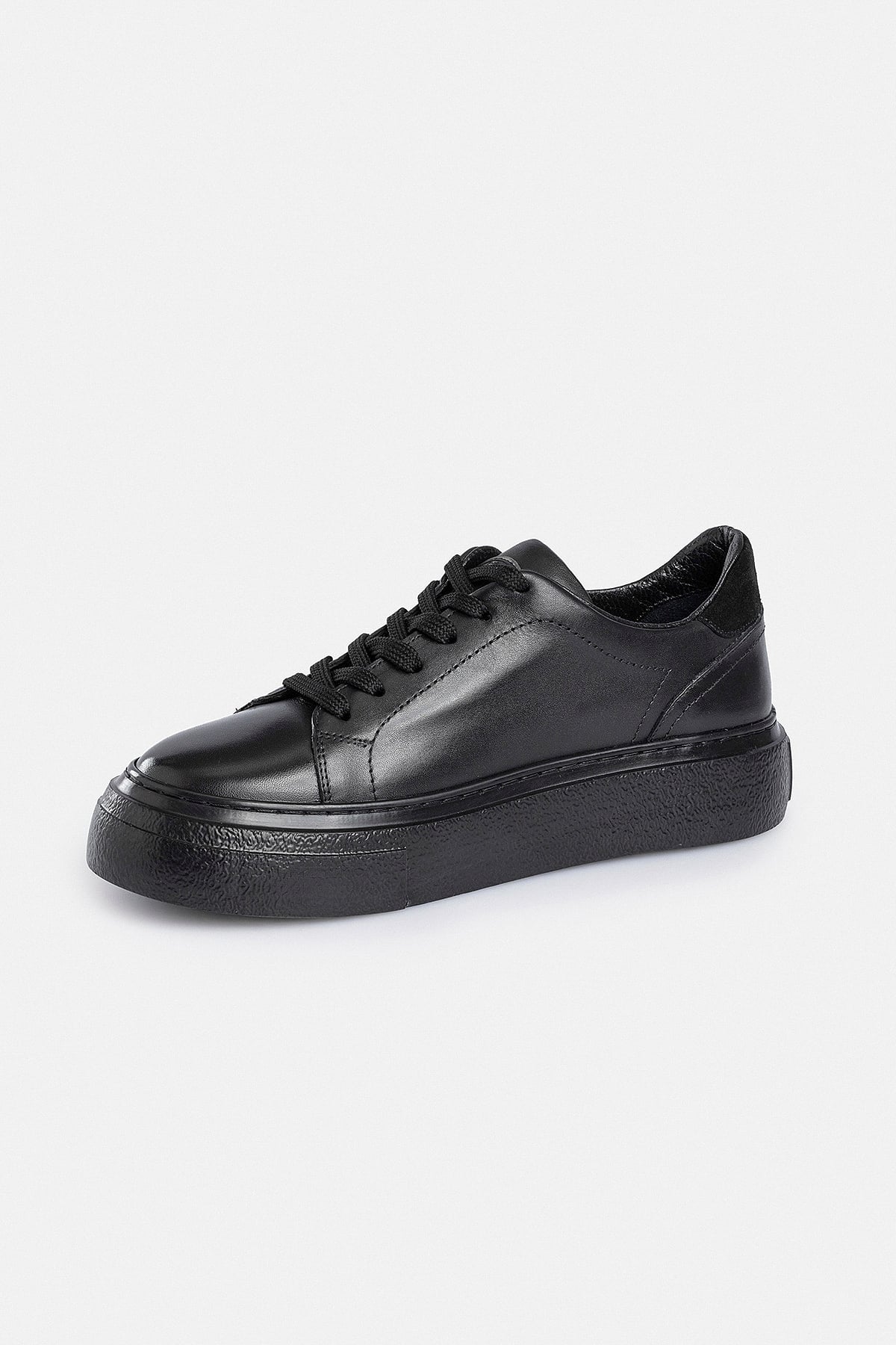 %100 Deri Termo Taban Siyah Erkek Sneaker Ayakkabı