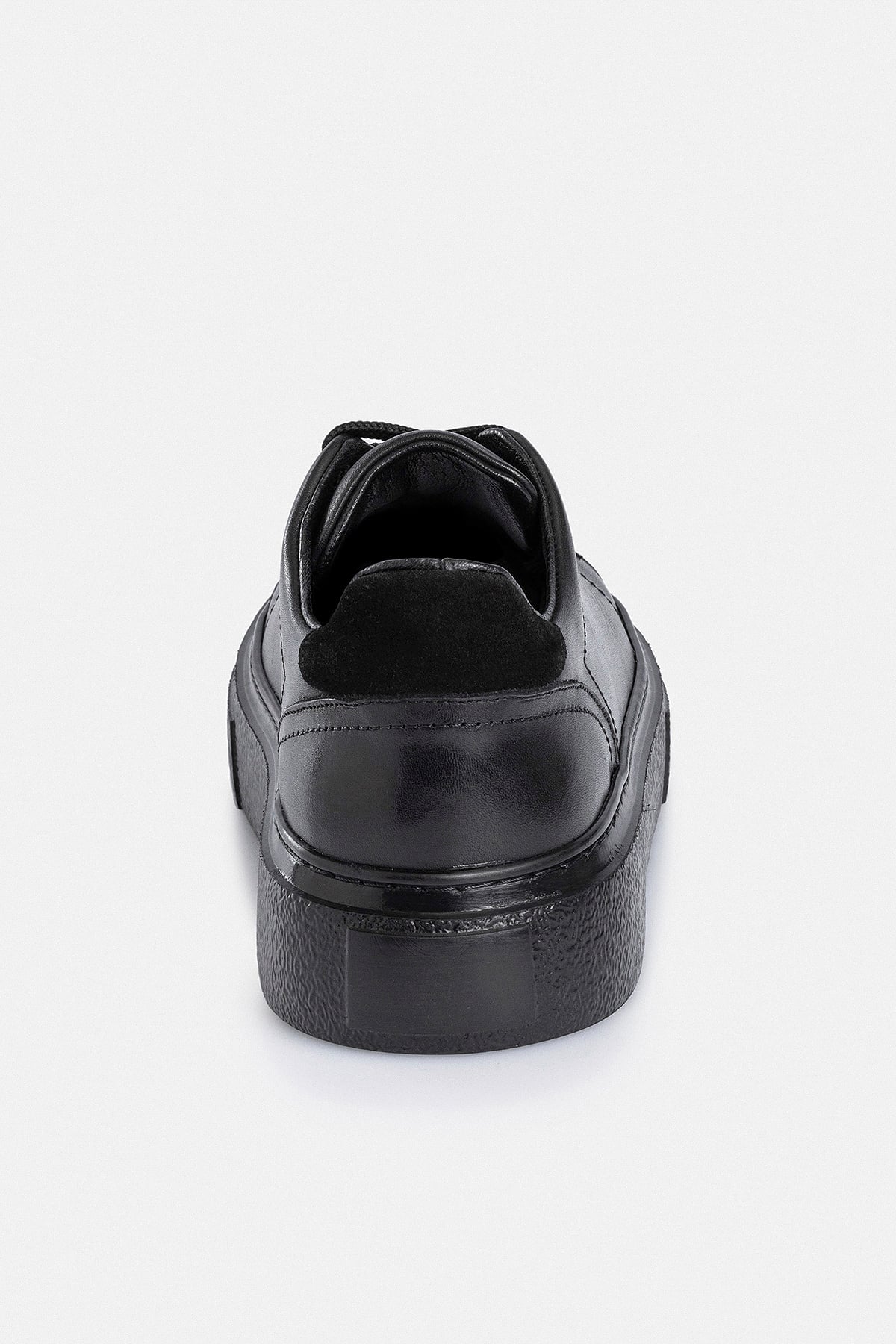 %100 Deri Termo Taban Siyah Erkek Sneaker Ayakkabı