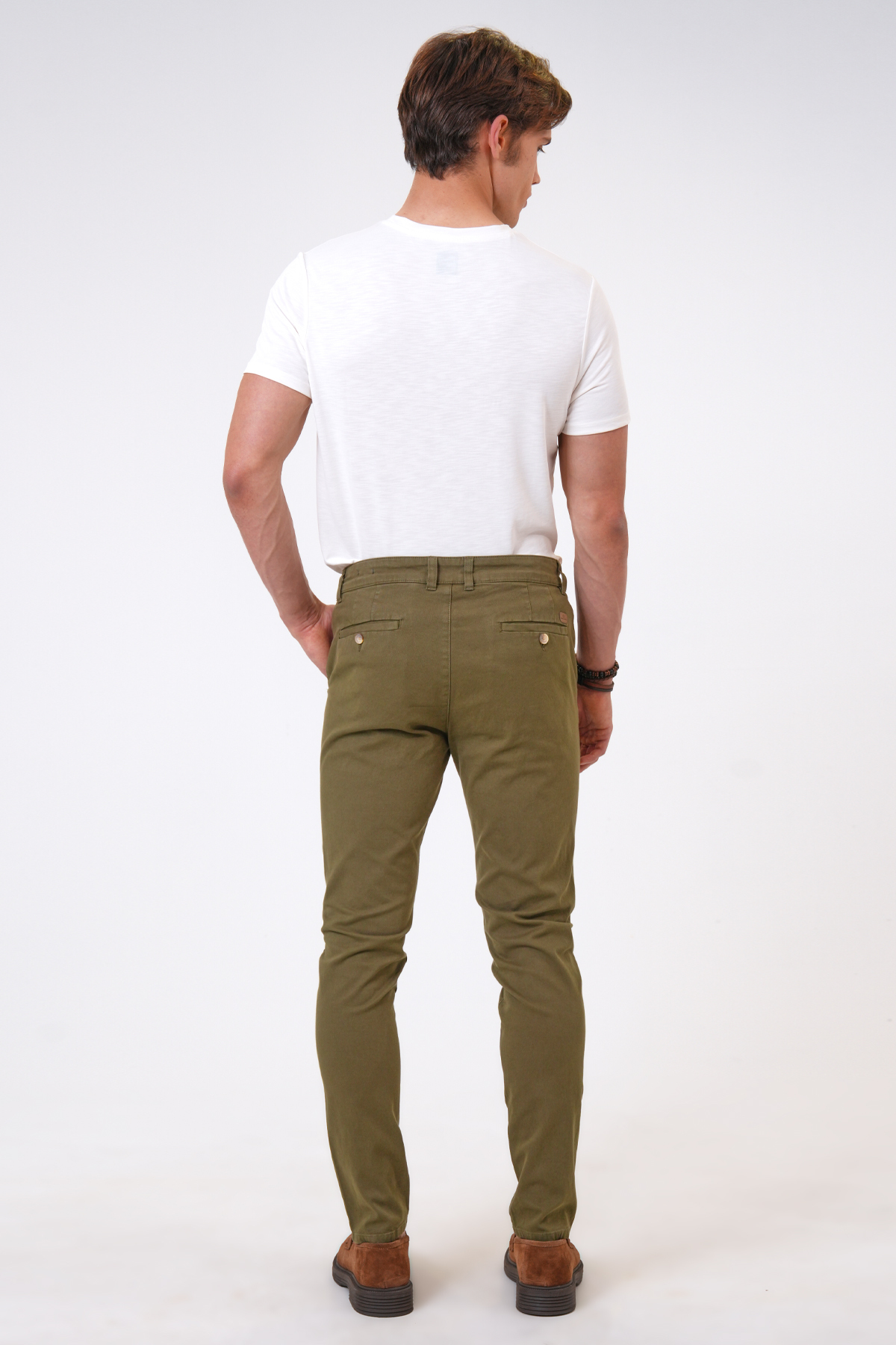 ARMÜRLÜ SLIM FIT YANDAN CEPLİ CHINO PANTOLON