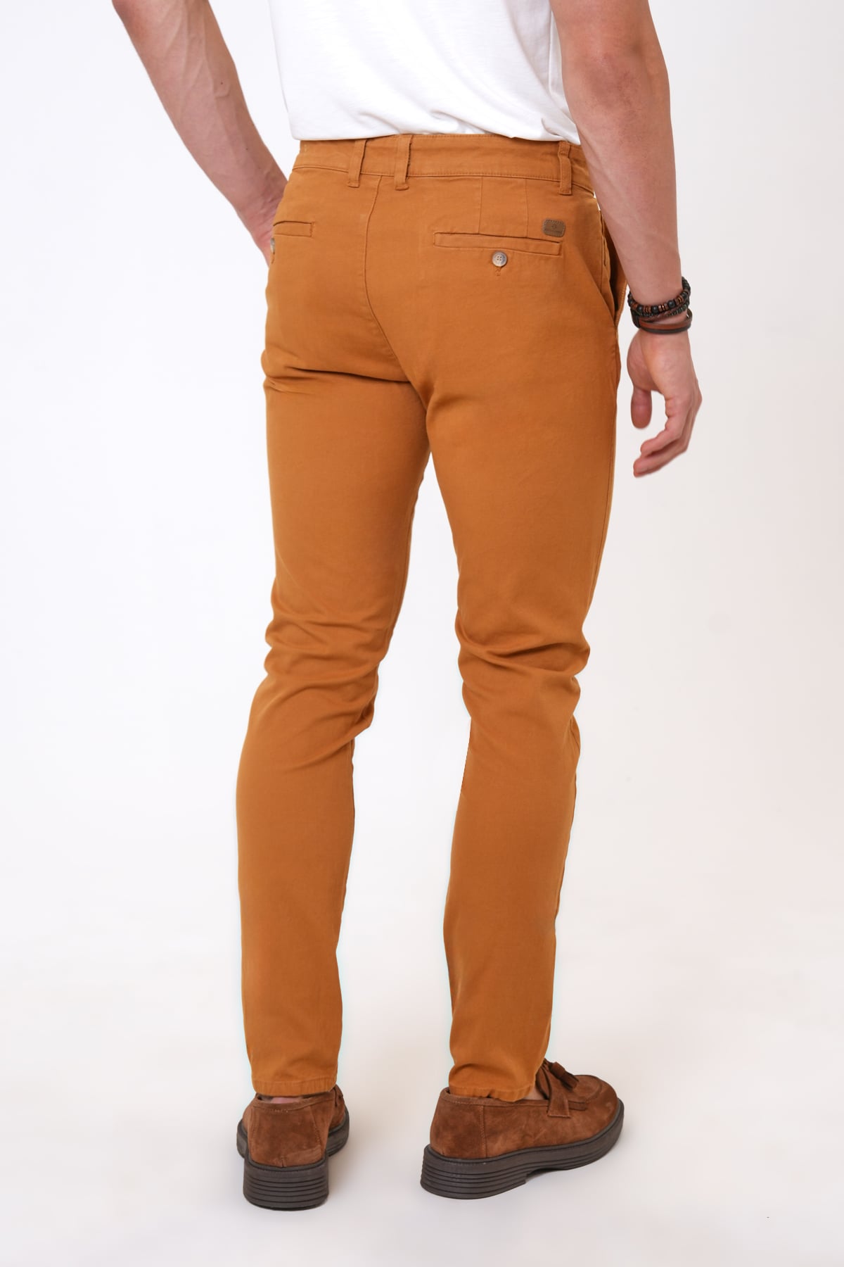 ARMÜRLÜ SLIM FIT YANDAN CEPLİ CHINO PANTOLON