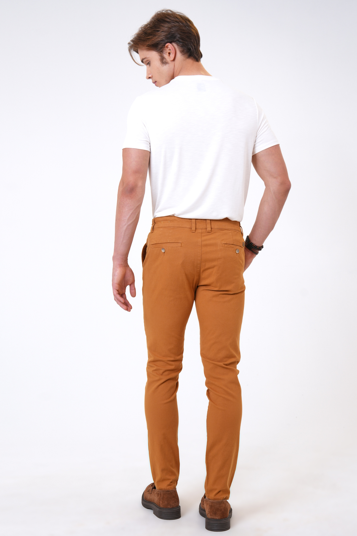ARMÜRLÜ SLIM FIT YANDAN CEPLİ CHINO PANTOLON