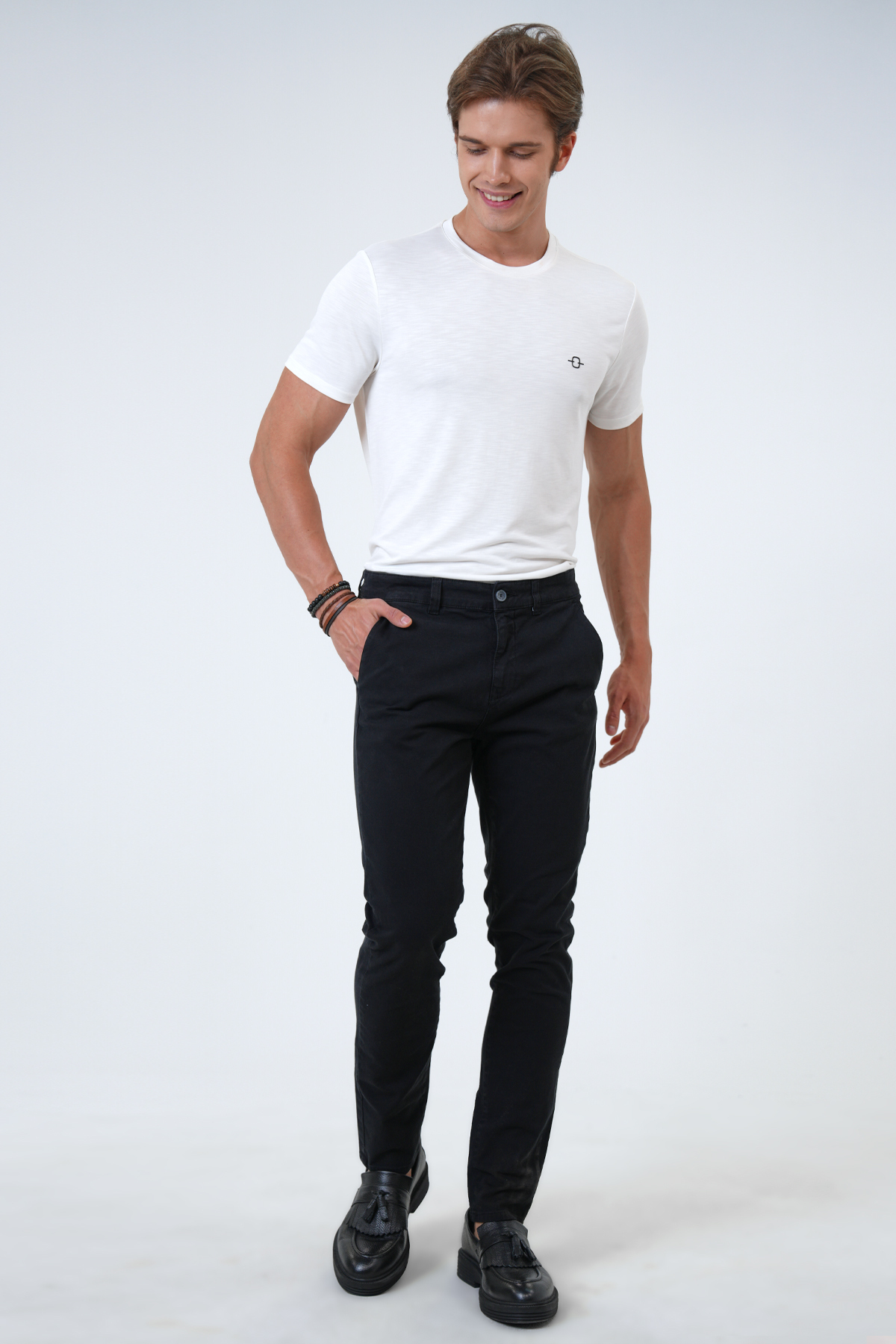 ARMÜRLÜ SLIM FIT YANDAN CEPLİ CHINO PANTOLON