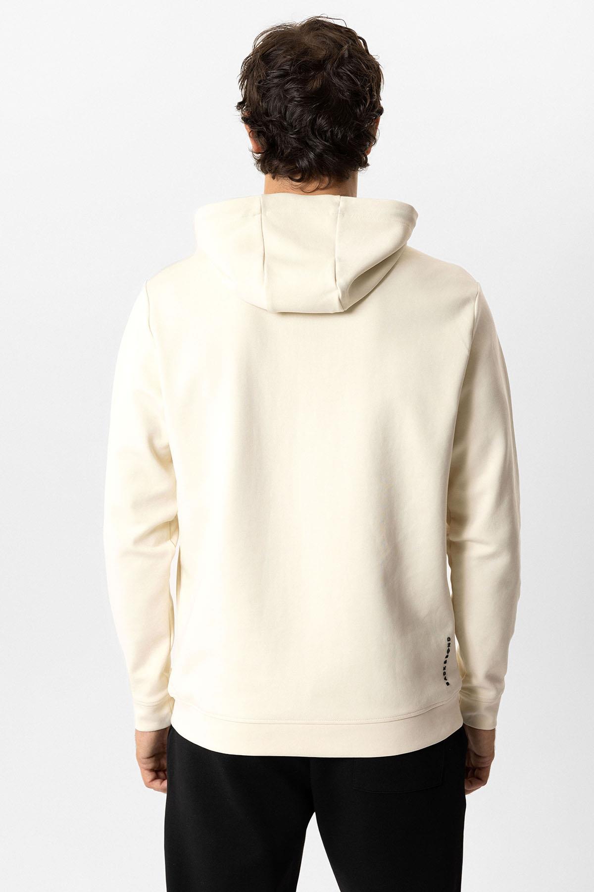 Bej Regular Fit Pamuklu Kapüşonlu Sweatshirt