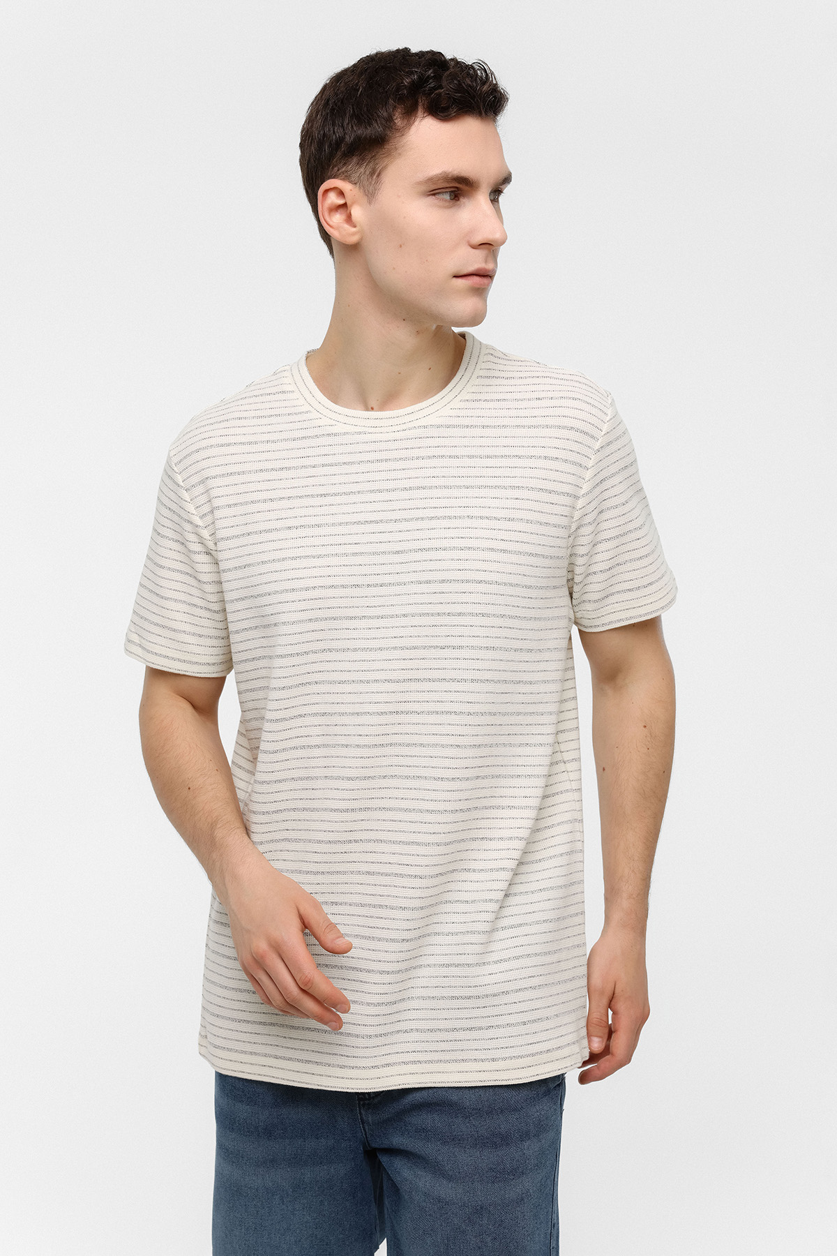 BİSİKLET YAKA ÇİZGİLİ TSHIRT