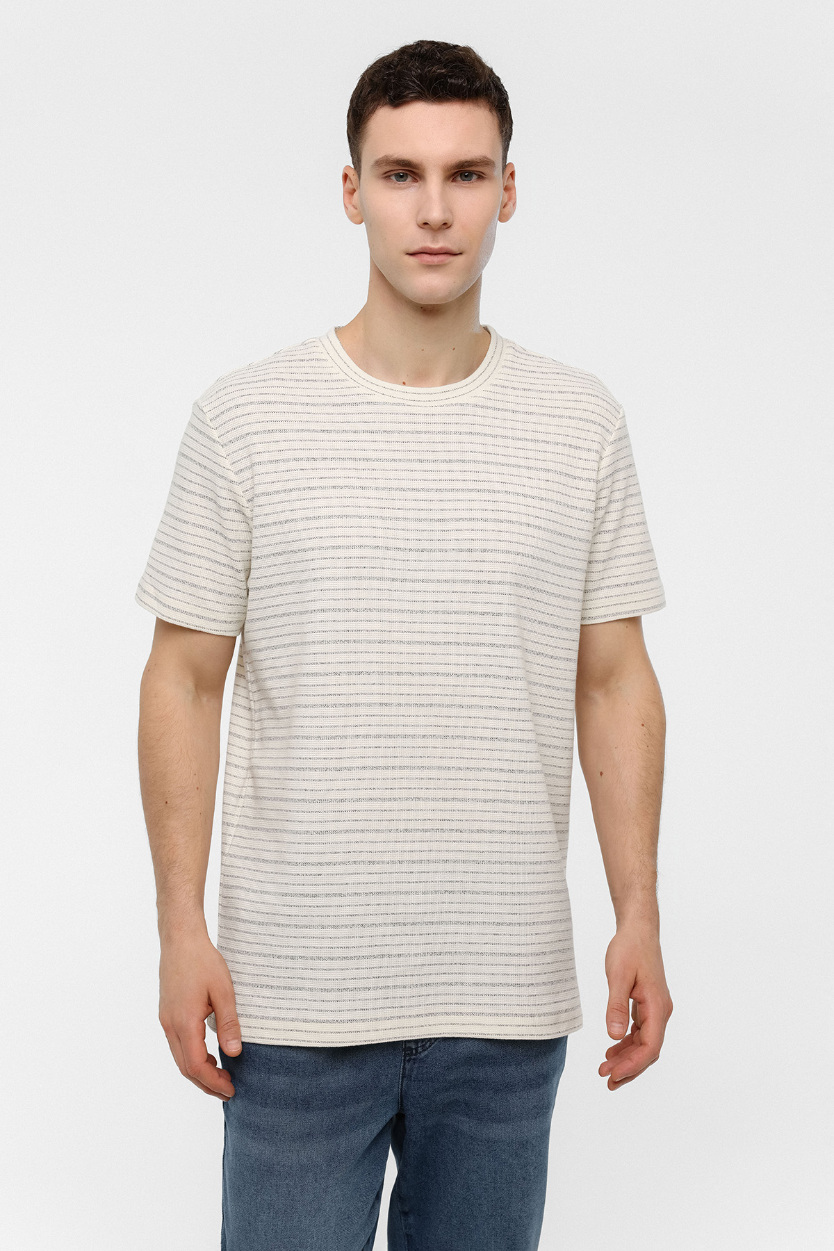 BİSİKLET YAKA ÇİZGİLİ TSHIRT