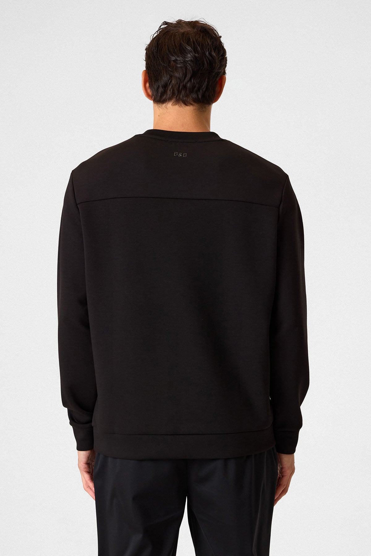 Bisiklet Yaka Siyah Sweatshirt
