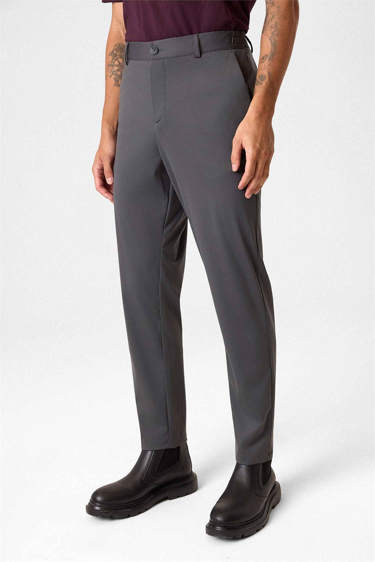 Gri Comfort Fit Jogger Pantolon