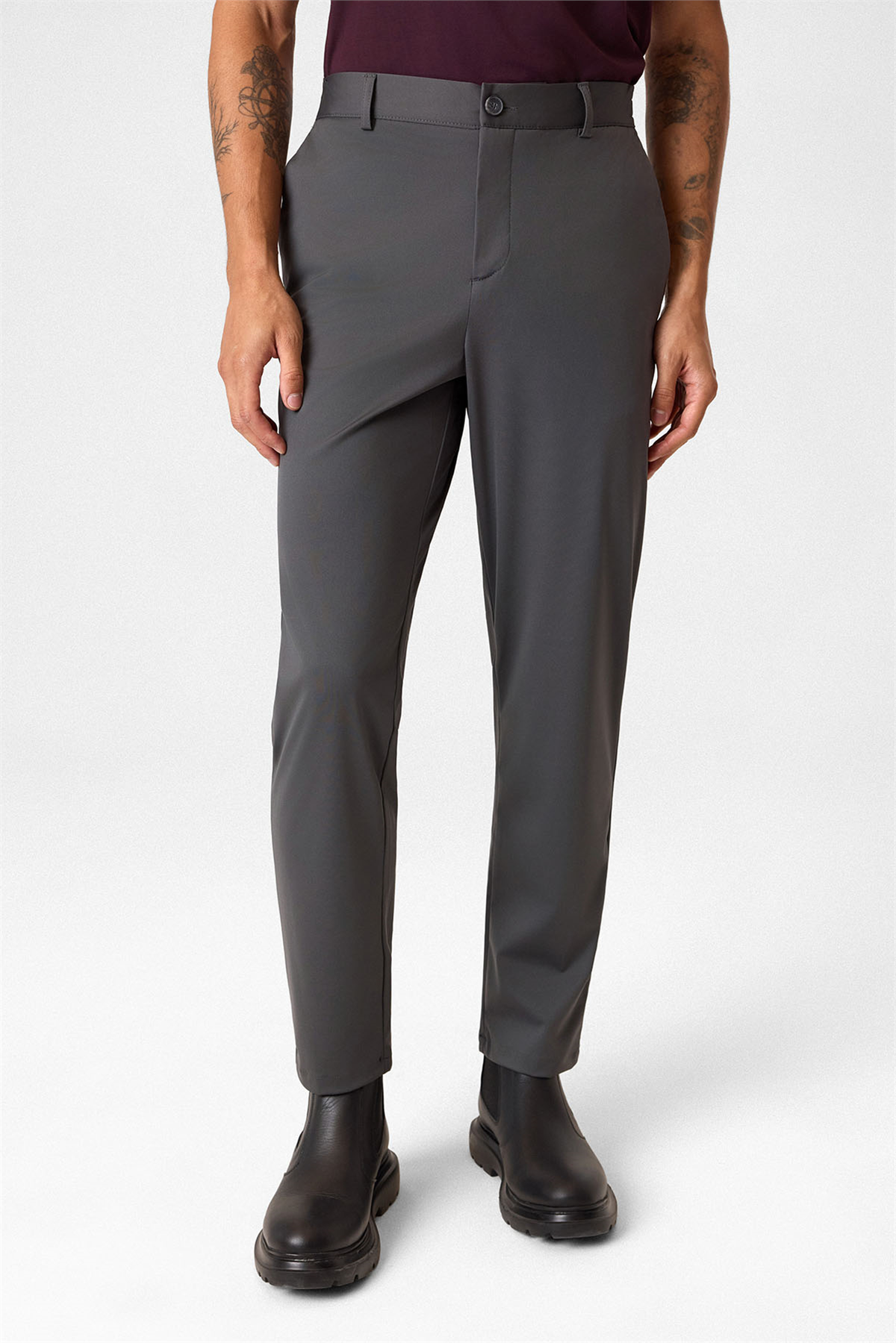 Gri Comfort Fit Jogger Pantolon