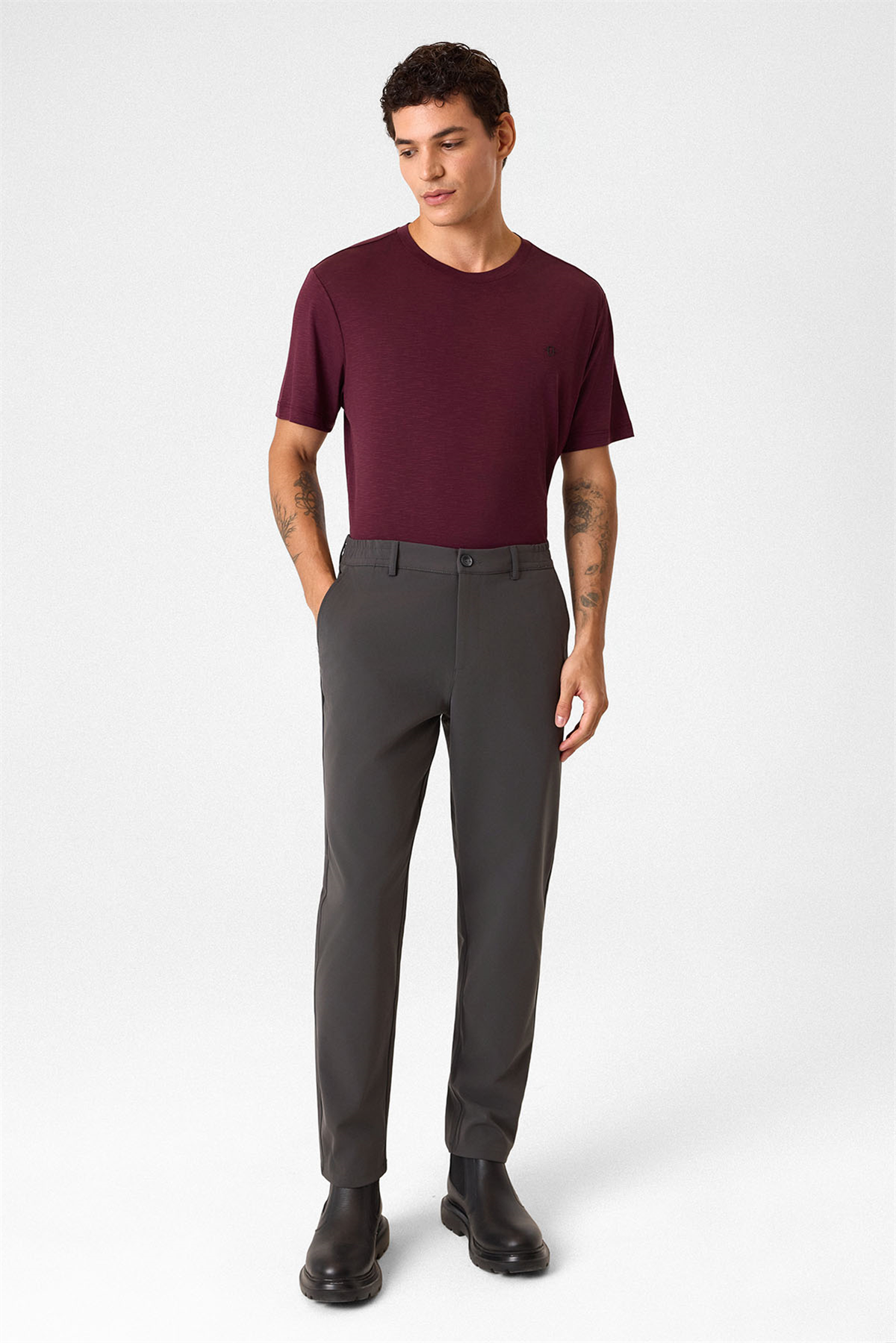 Gri Comfort Slim Jogger Pantolon