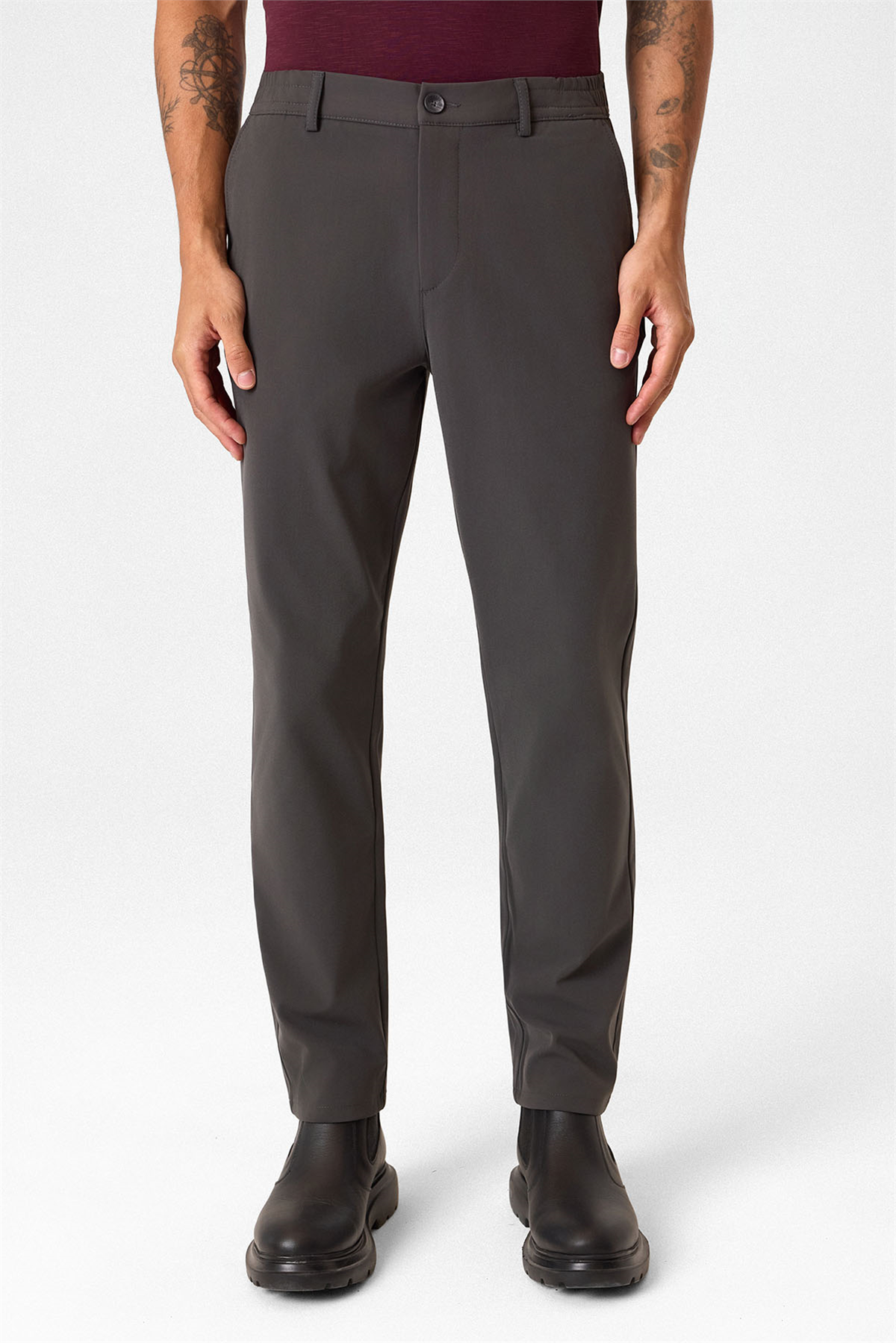 Gri Comfort Slim Jogger Pantolon