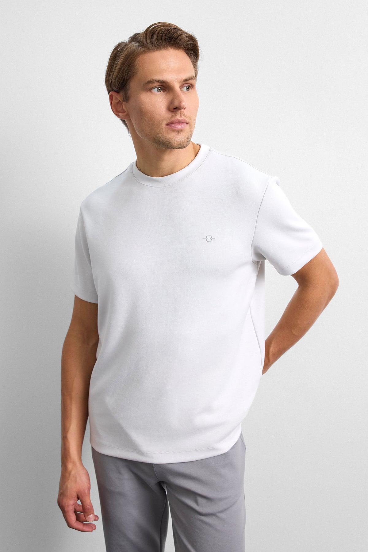 Gri Regular Fit Basıc Tişört