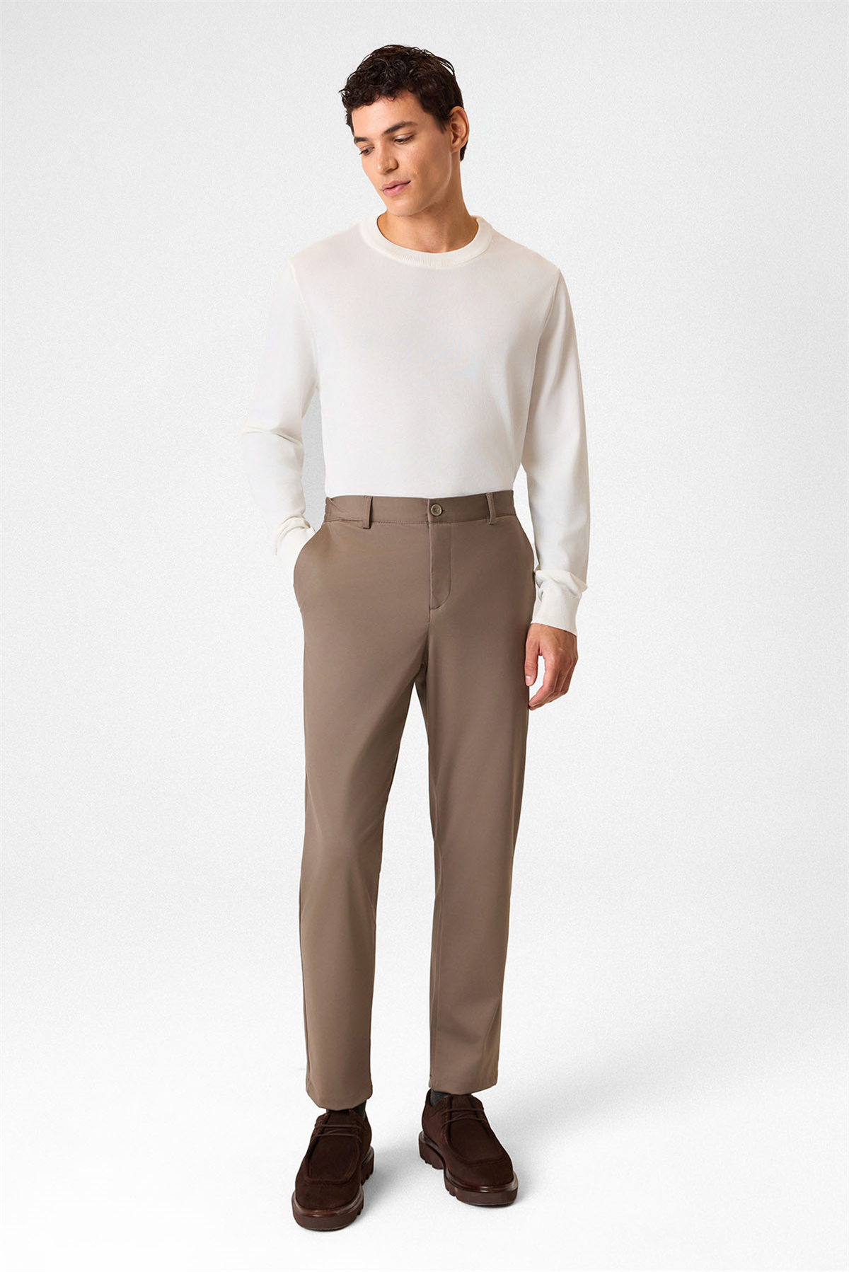 Kahve Comfort Fit Jogger Pantolon