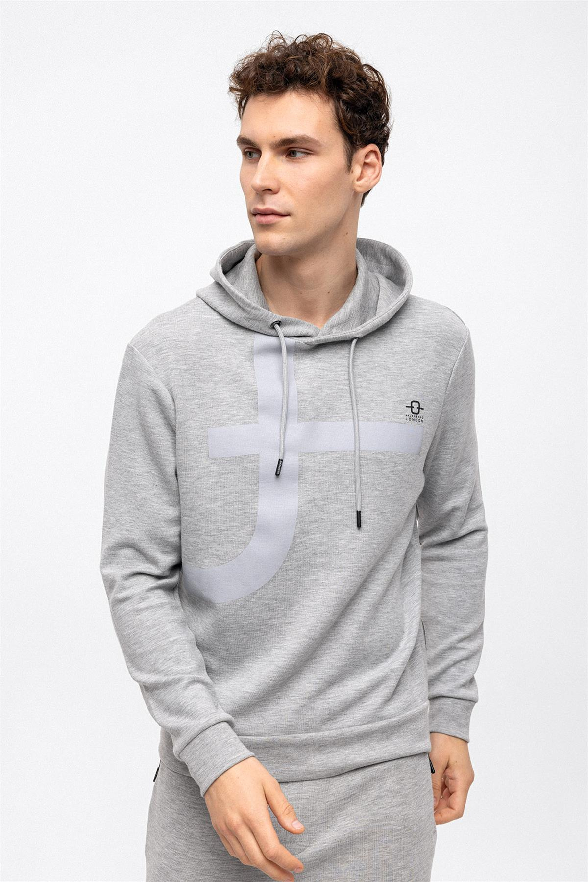 KAPŞONLU BASKILI SWEAT