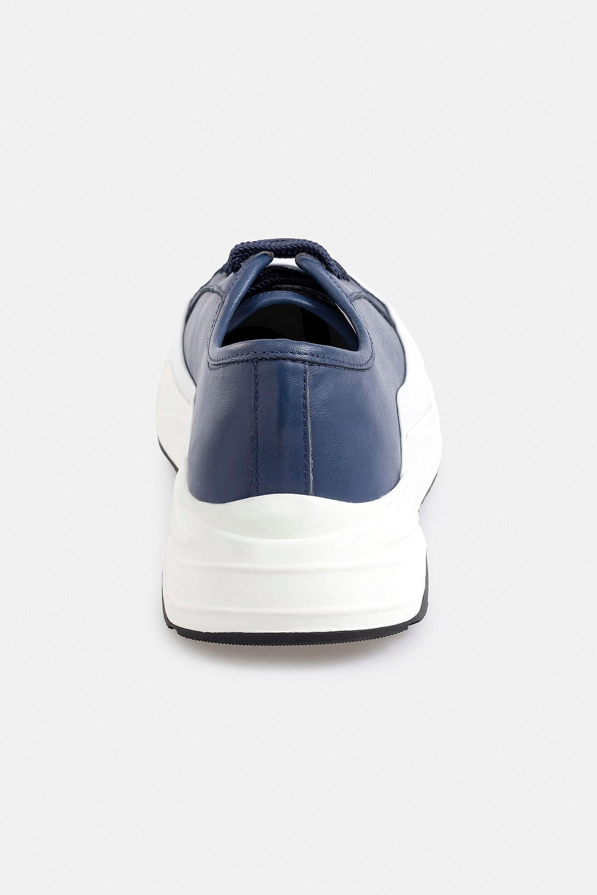 Lacivert Beyaz Deri Sneaker Ayakkabı