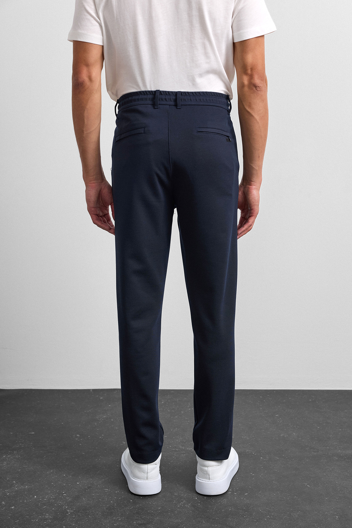 Lacivert Diagonel Jogger Örme Pantolon