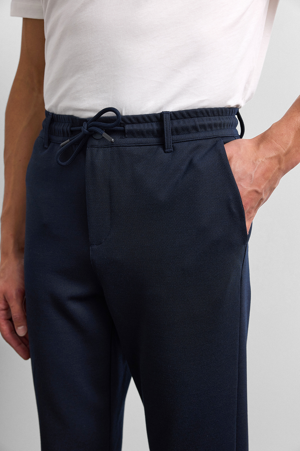 Lacivert Diagonel Jogger Örme Pantolon