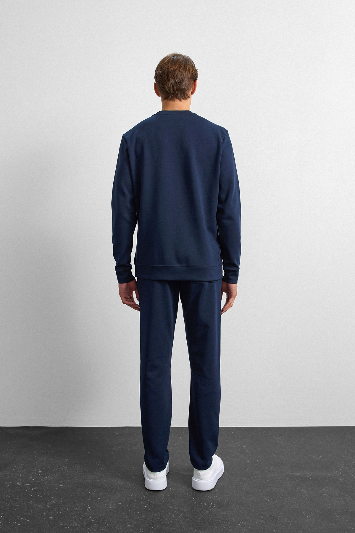 Lacivert Regular Fit Bisiklet Yaka Sweatshirt