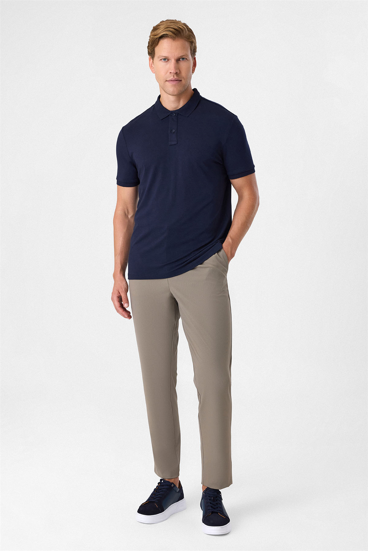 Lacivert Regular Fit Polo Yaka Tişört