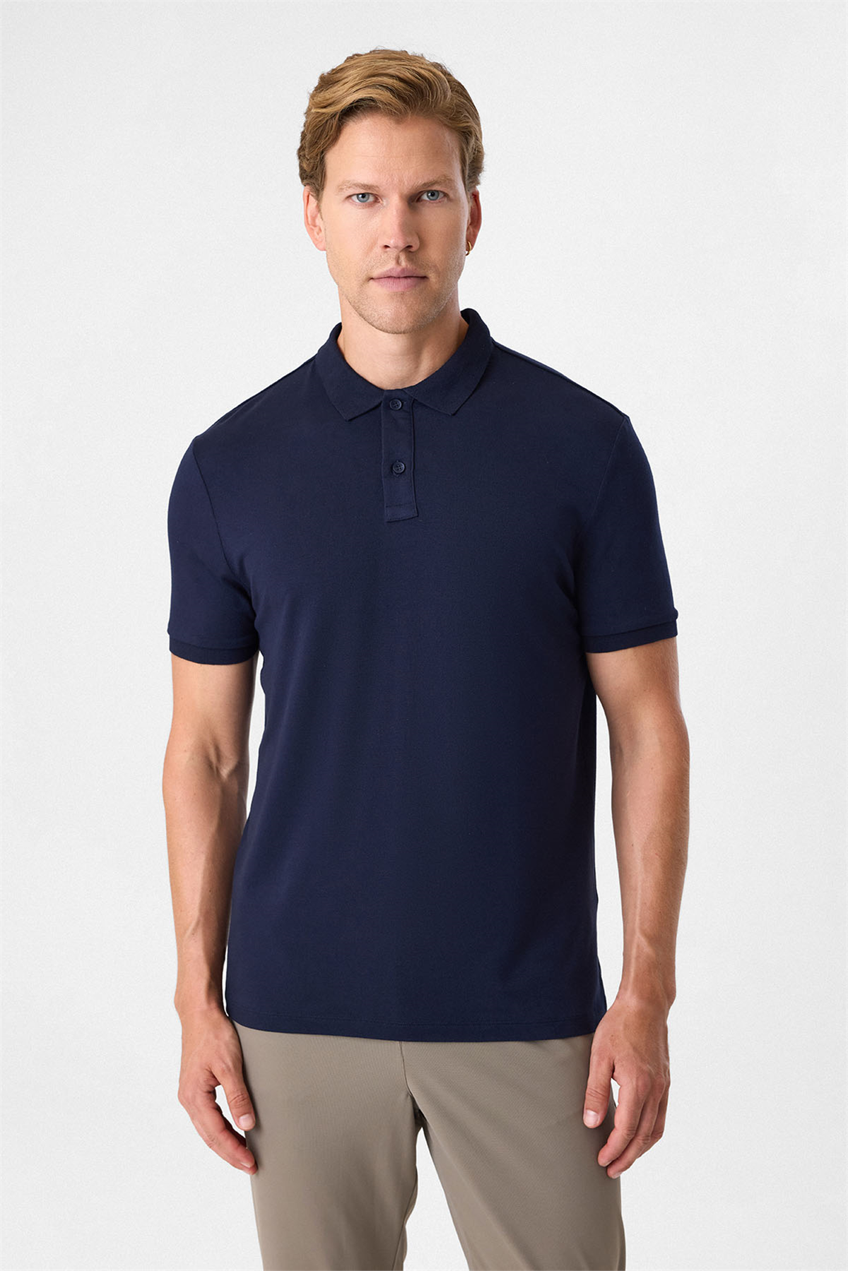 Lacivert Regular Fit Polo Yaka Tişört