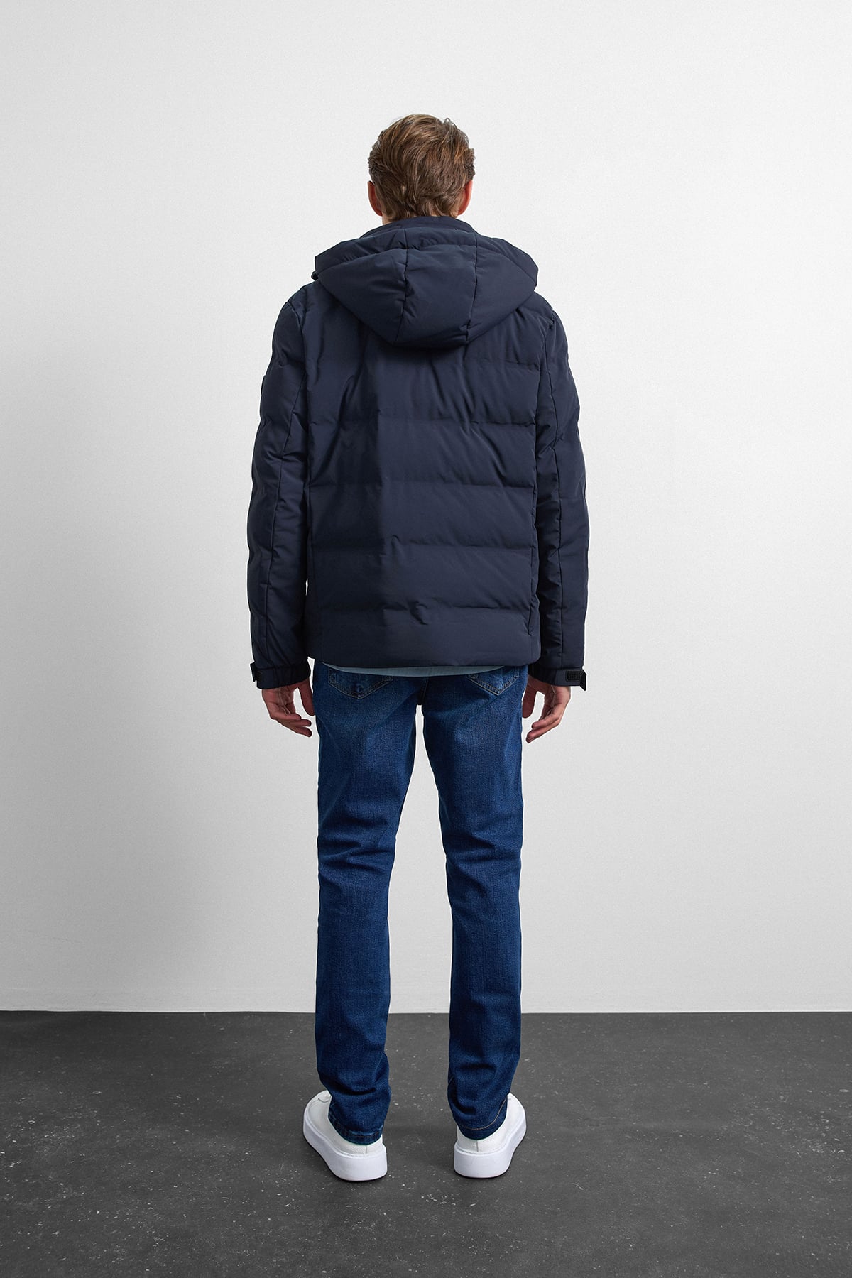 Lacivert Relaxed Fit Puffer Jacket