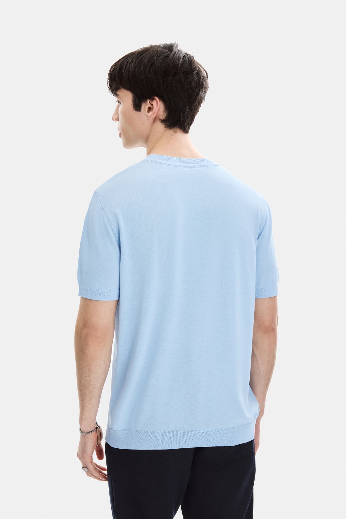 Mavi Regular Fit Bisiklet Yaka Triko Tişört