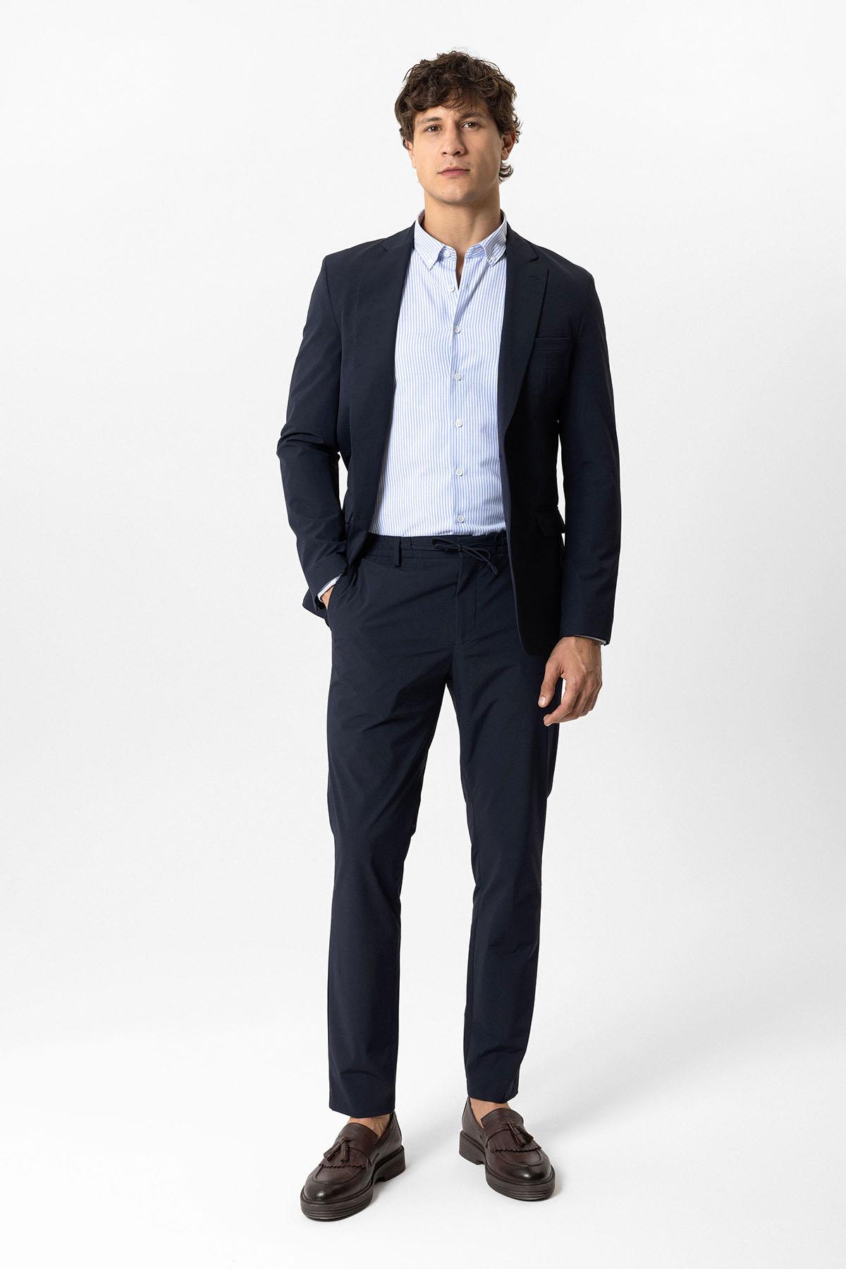 MONO YAKA SLIM FIT DOKUMA CEKET
