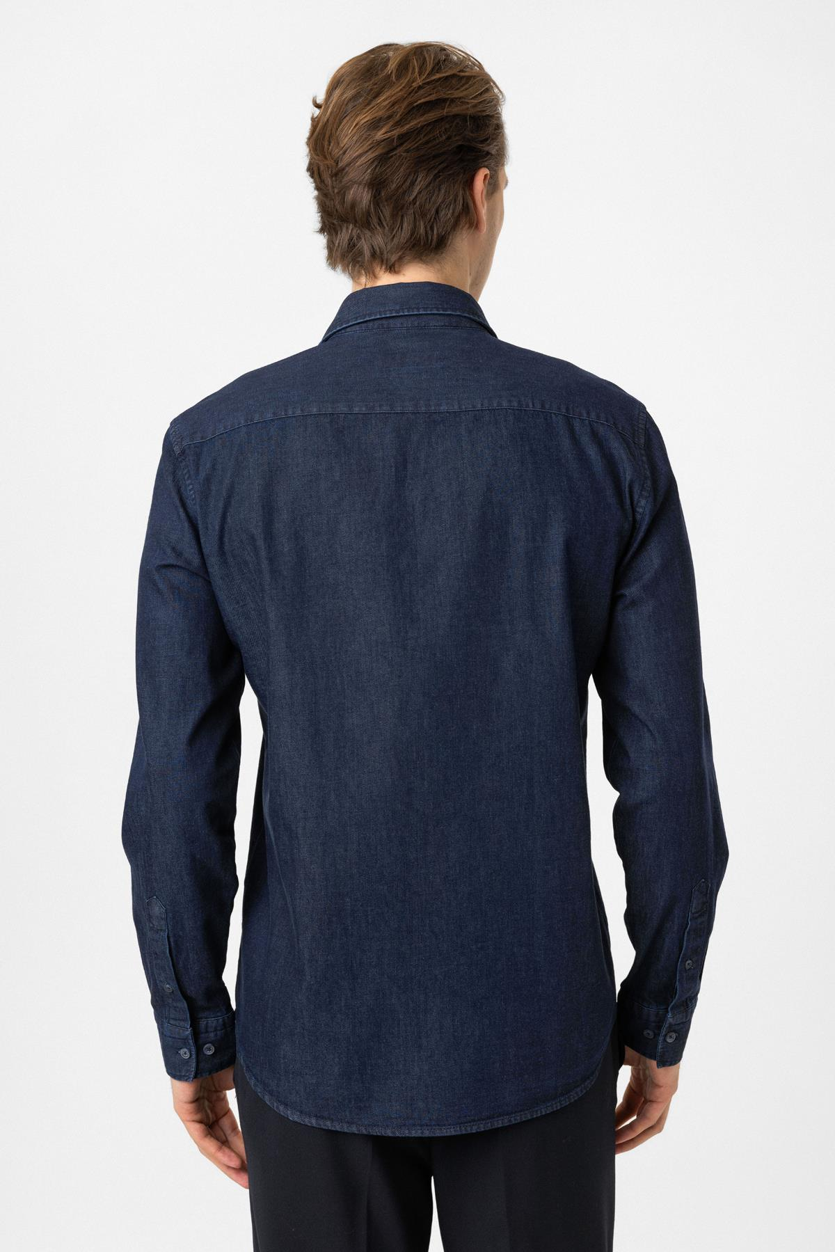 Normal Yaka Denim Gömlek