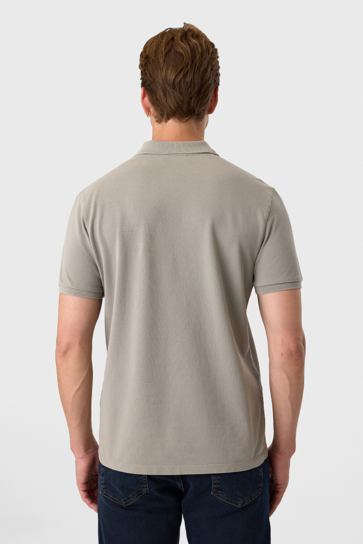 Regular Fit Adaçayı Polo Yaka Tişört