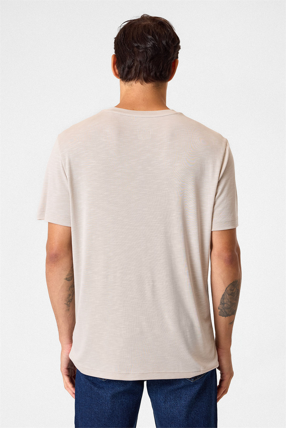Regular Fit Basic  Bej Tişört