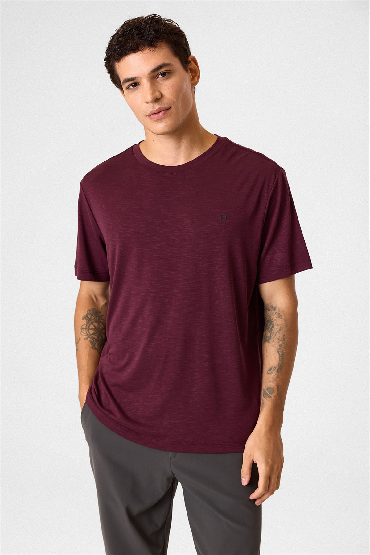 Regular Fit Basic Bordo Tişört