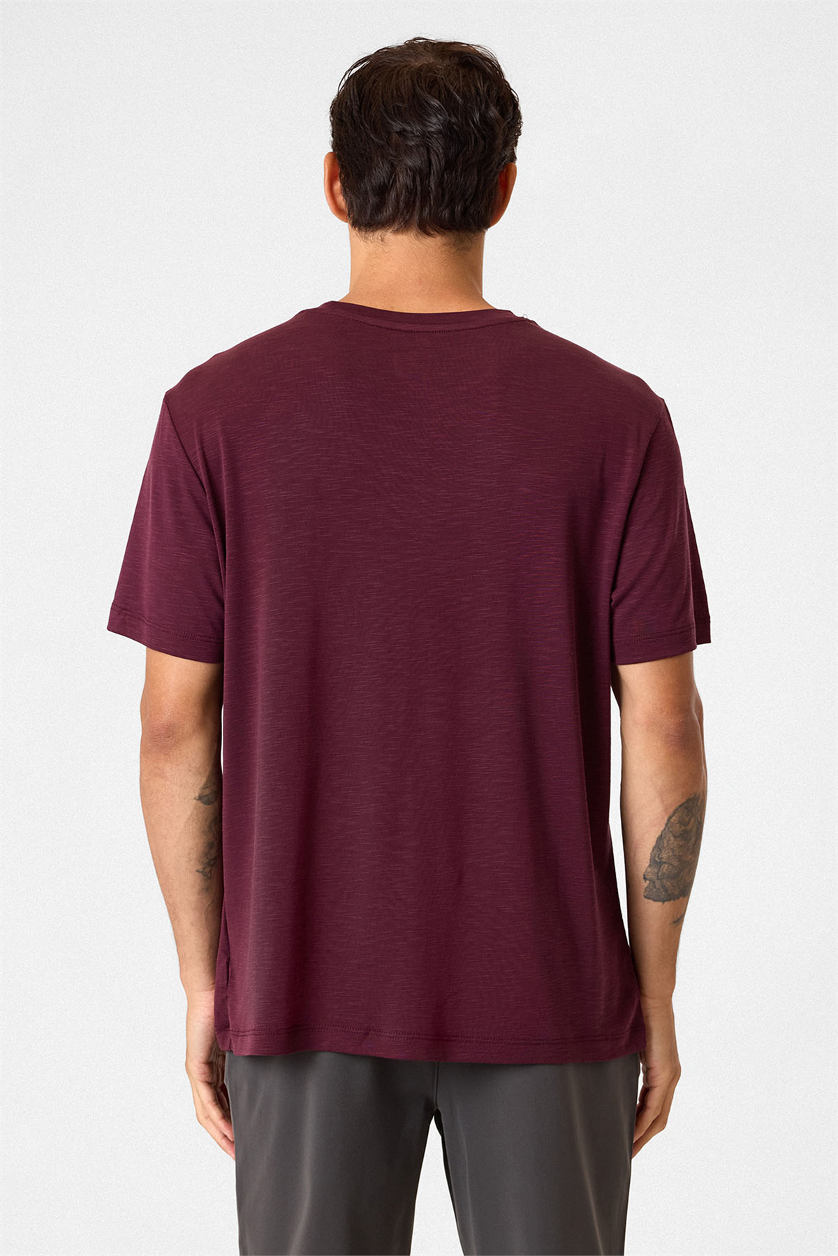 Regular Fit Basic Bordo Tişört