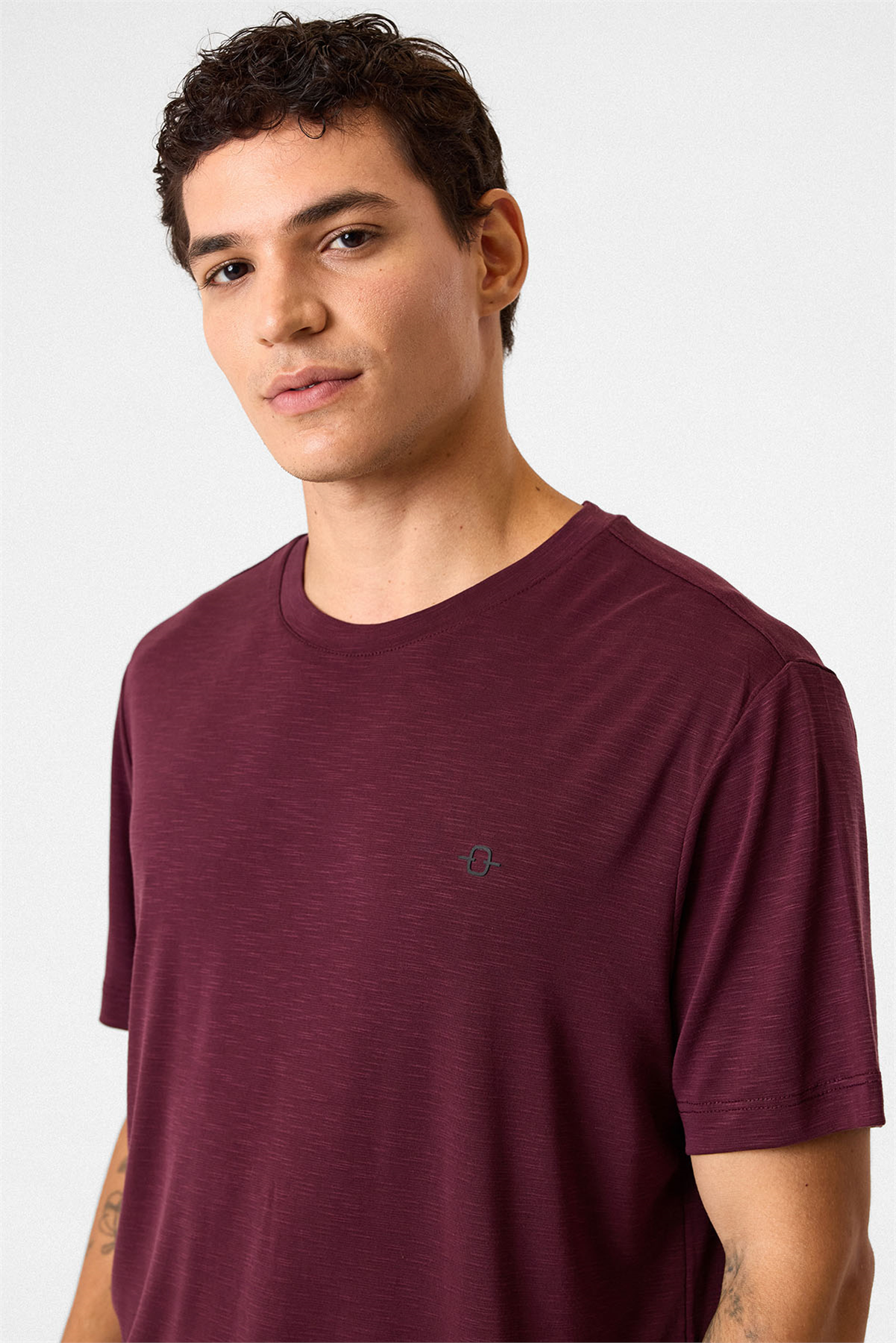 Regular Fit Basic Bordo Tişört