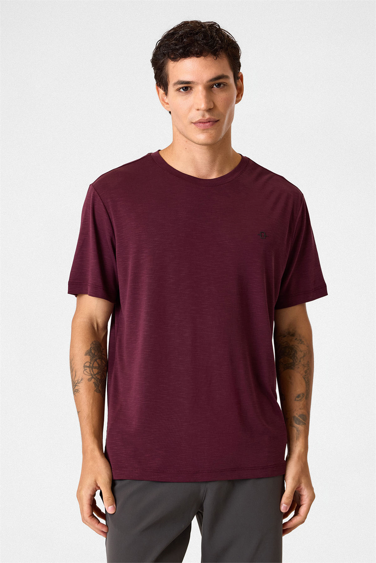 Regular Fit Basic Bordo Tişört