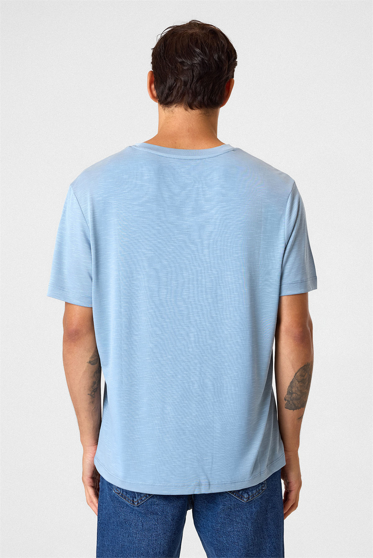 Regular Fit Basic Mavi Tişört