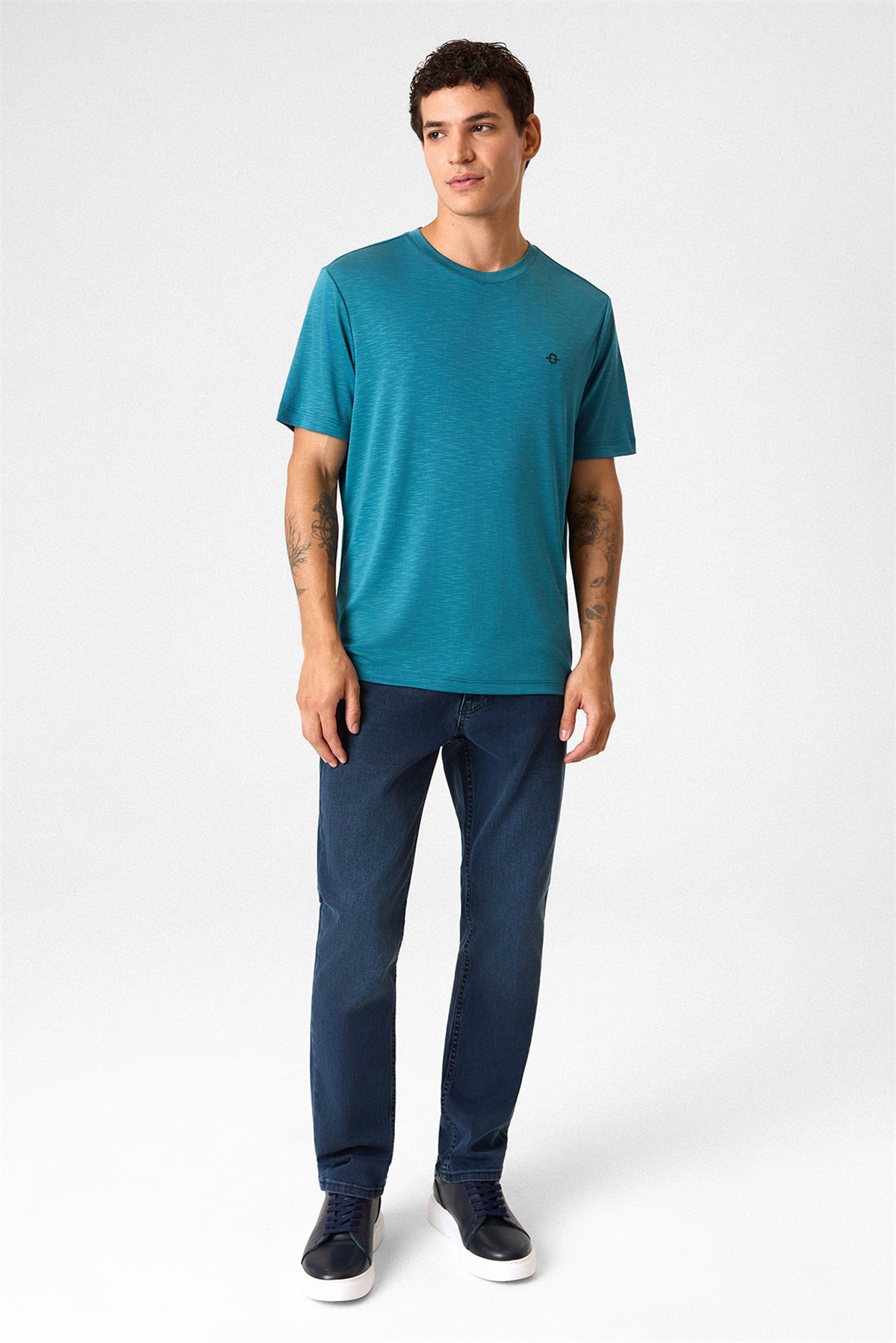 Regular Fit Basic Petrol Tişört