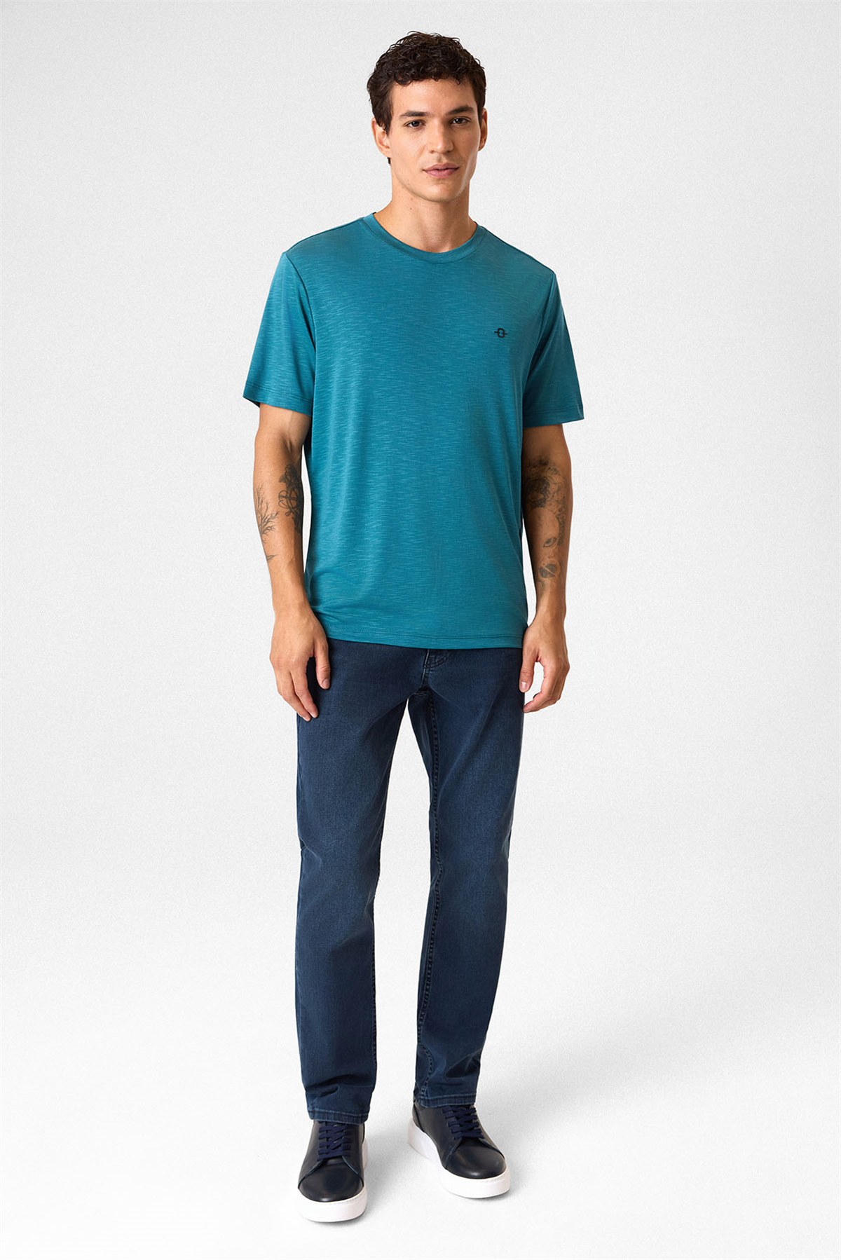 Regular Fit Basic Petrol Tişört