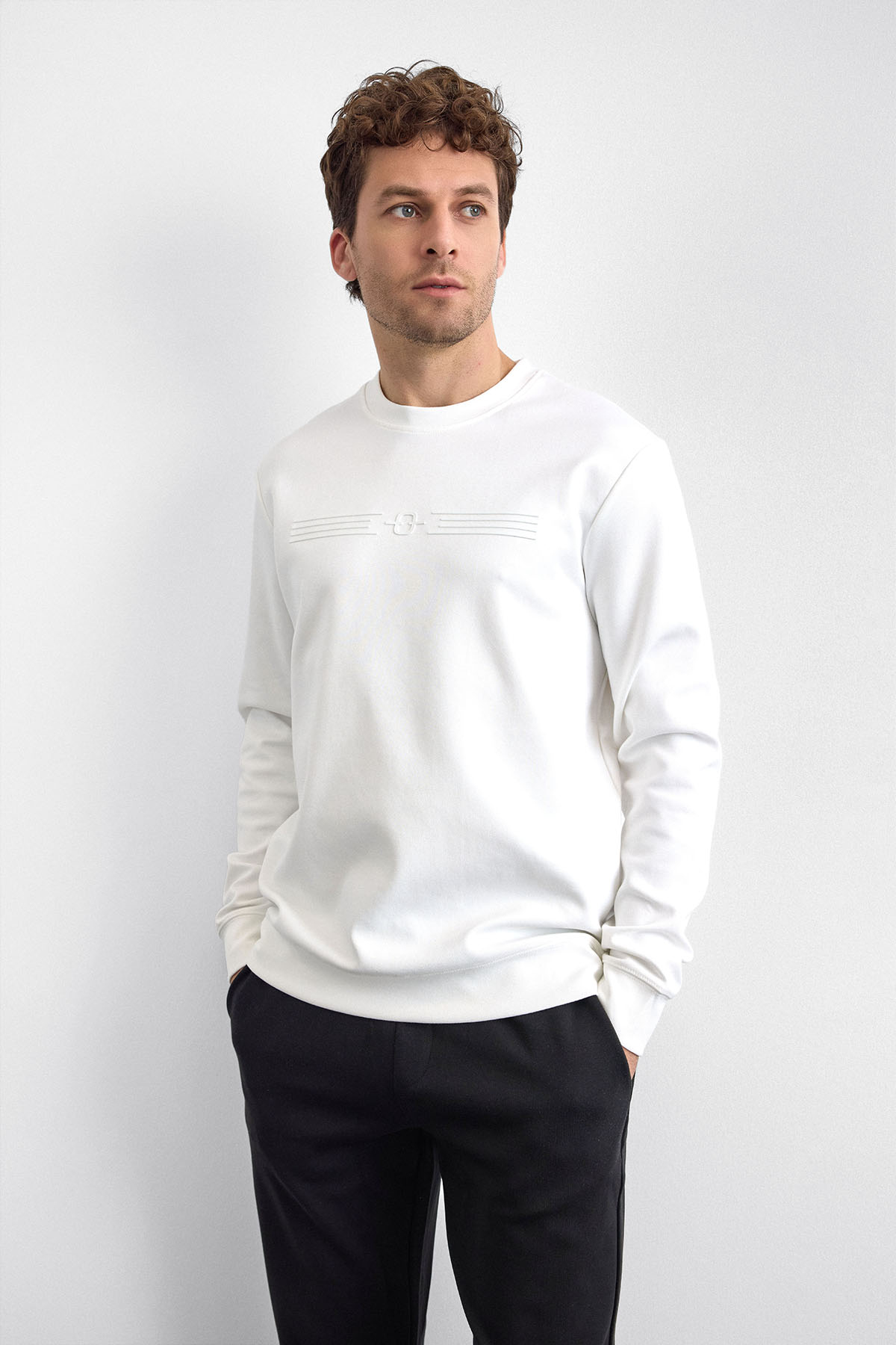 REGULAR FIT BİSİKLET YAKA SWEAT