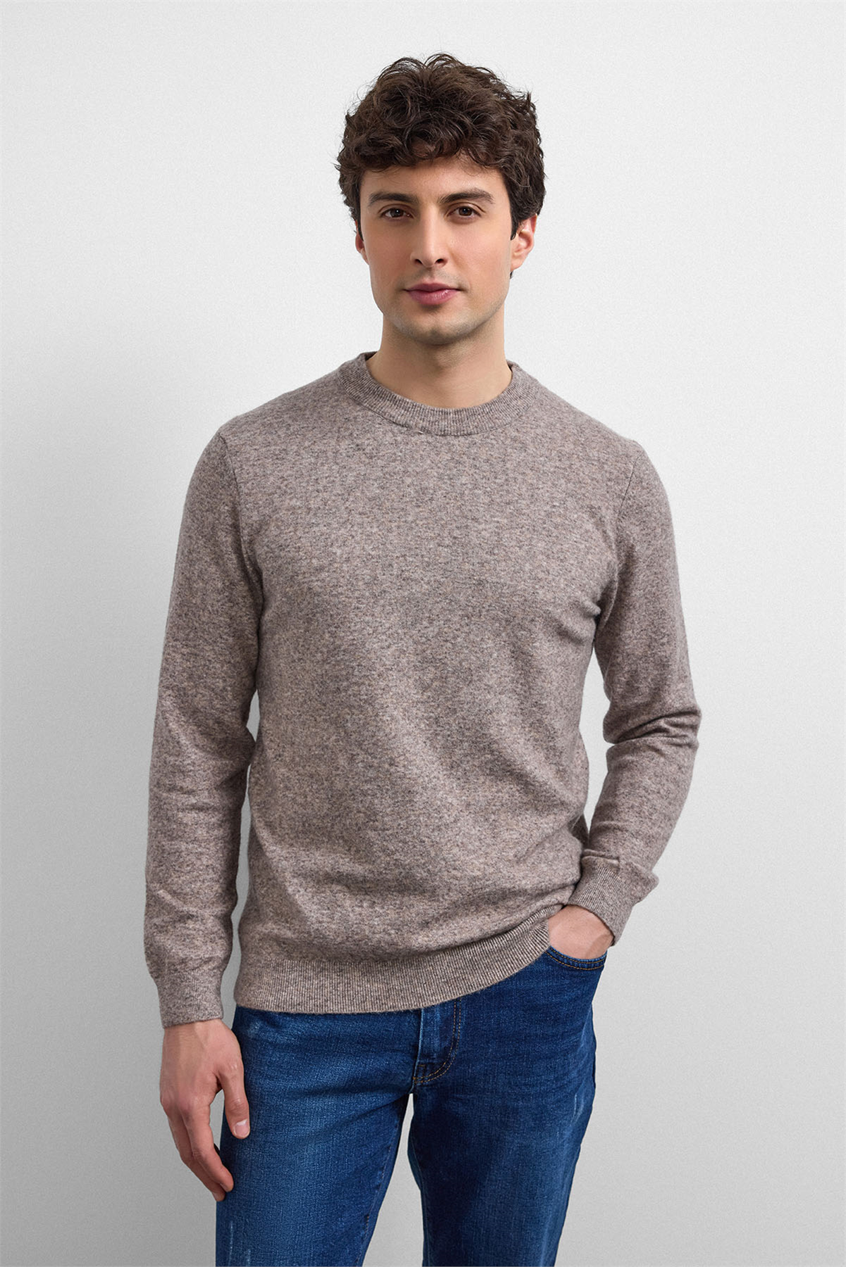 REGULAR FIT BİSİKLET YAKA TRIKO KAZAK