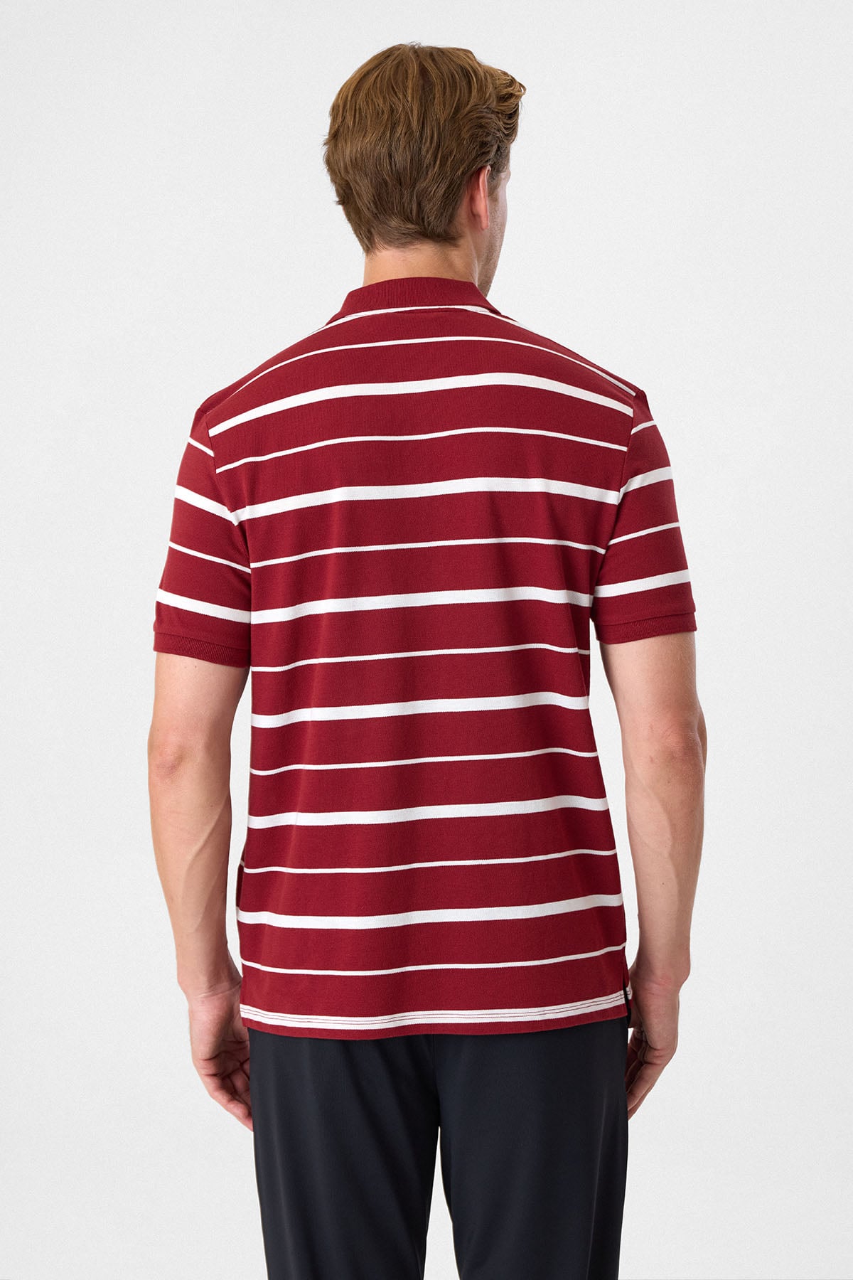 Regular Fit Bordo Düğmeli Polo Yaka Tişört