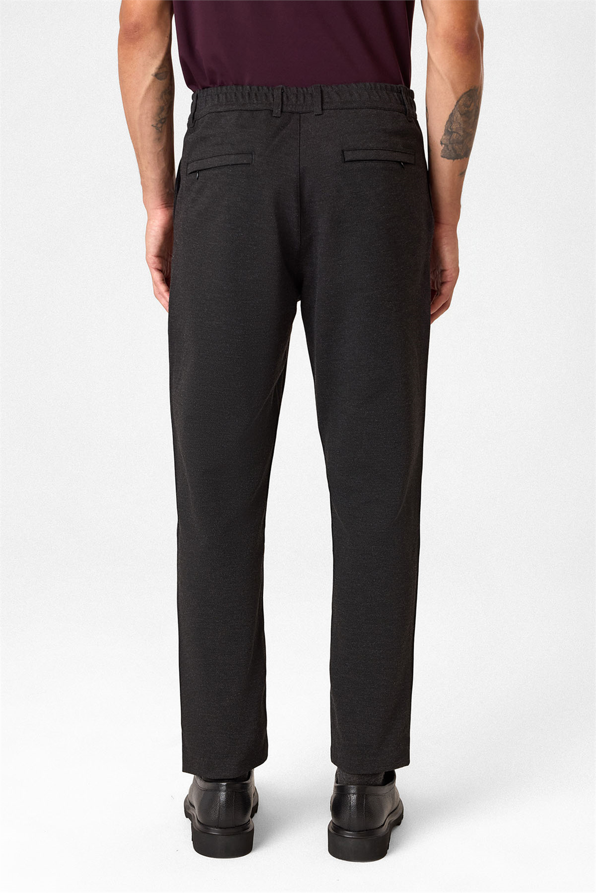 Regular Fit Diagonel Antrasit Jogger Pantolon