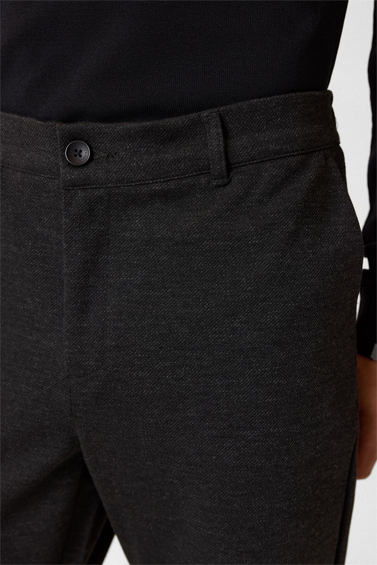 Regular Fit Diagonel Kahve Jogger Pantolon
